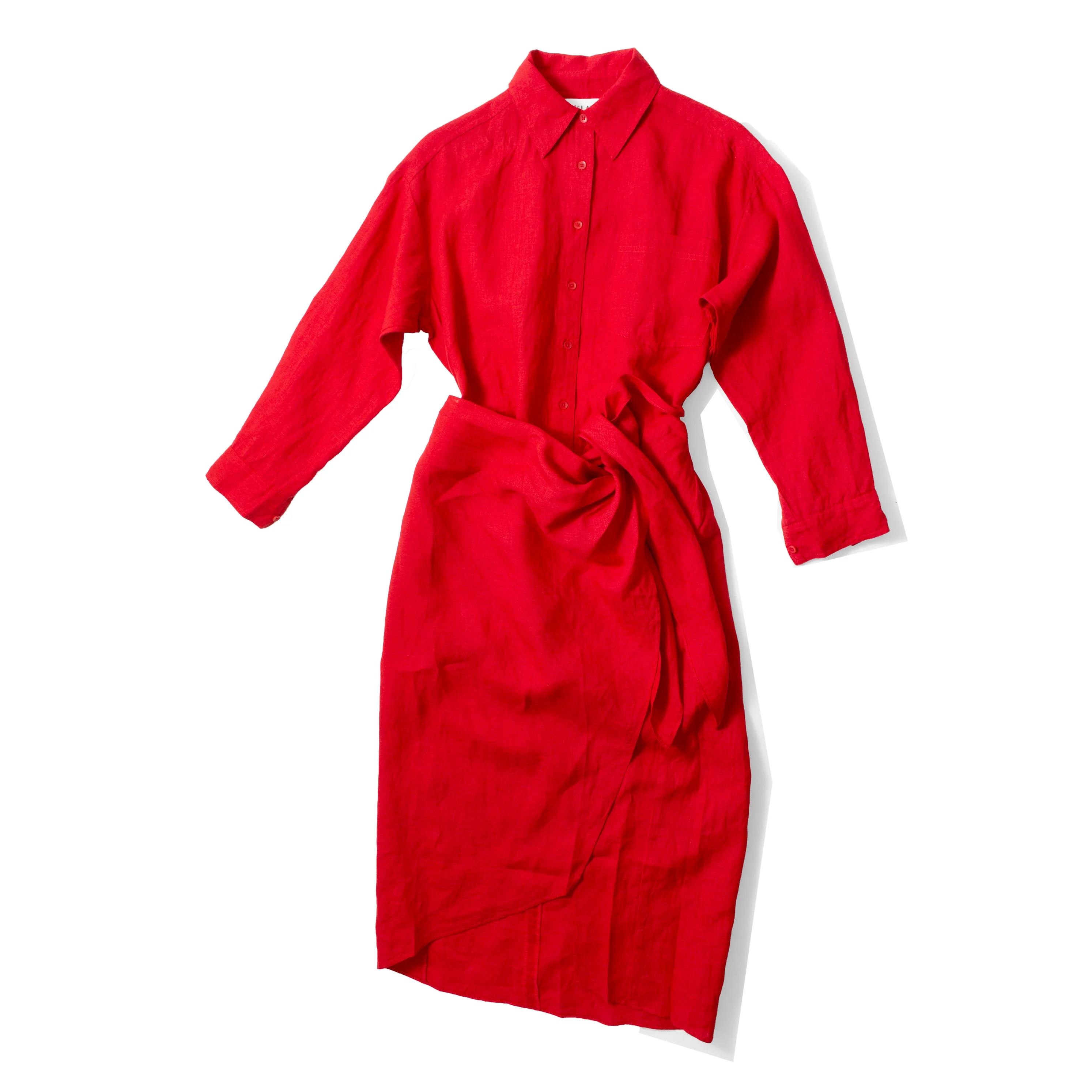 Apiece Apart Alessandra Sarong Shirt Dress in Racing Red - Image 2