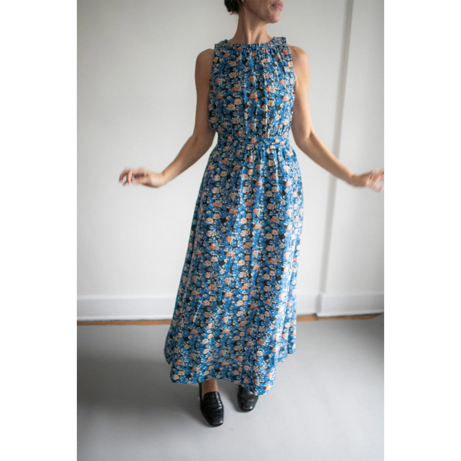 Apiece Apart Bali Tank Dress in Florette Blue - Image 5
