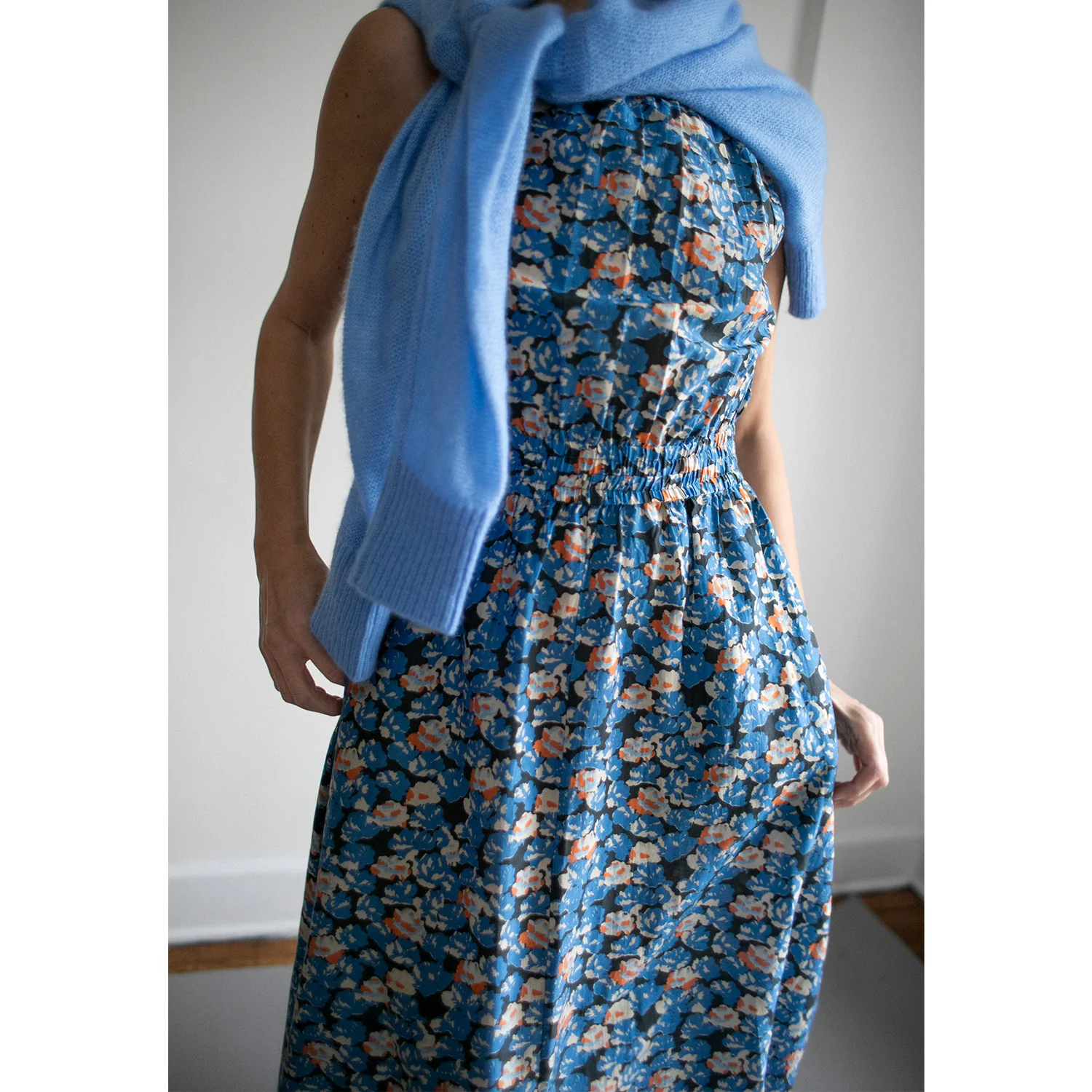 Apiece Apart Bali Tank Dress in Florette Blue - Image 6