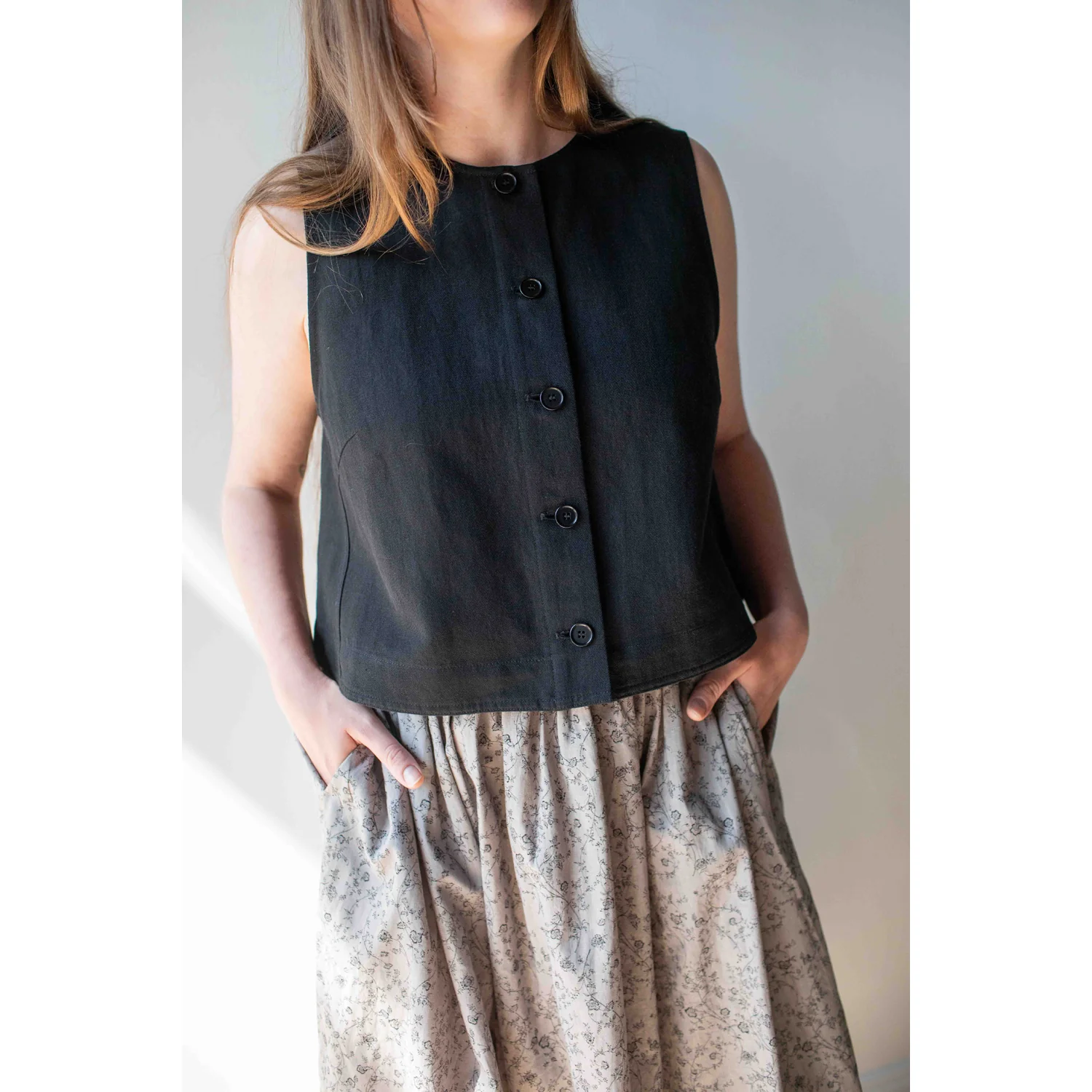 Apiece Apart Godet Tank in Black - Image 4
