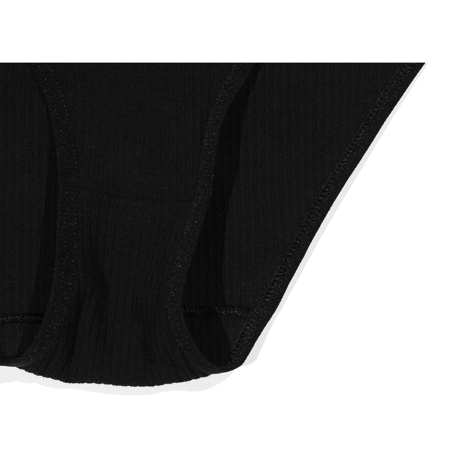 Baserange Elastic Bell Pants in Black Cotton Rib - Image 3