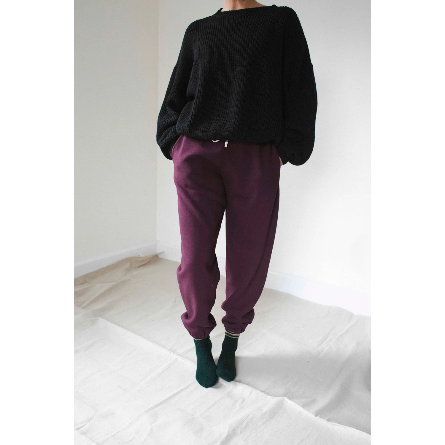 Baserange Mea Pullover in Black Melange - Image 5