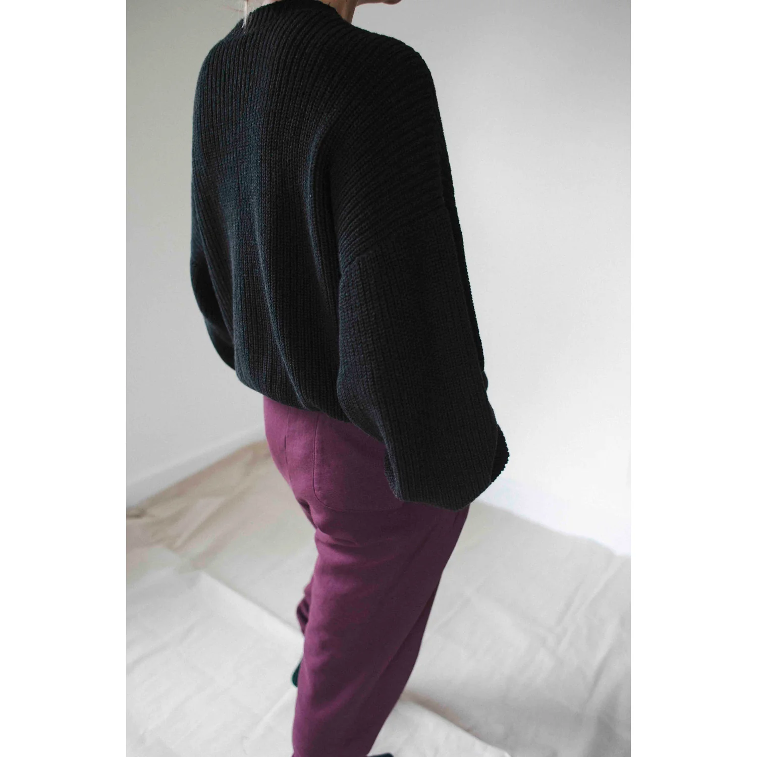 Baserange Mea Pullover in Black Melange - Image 6