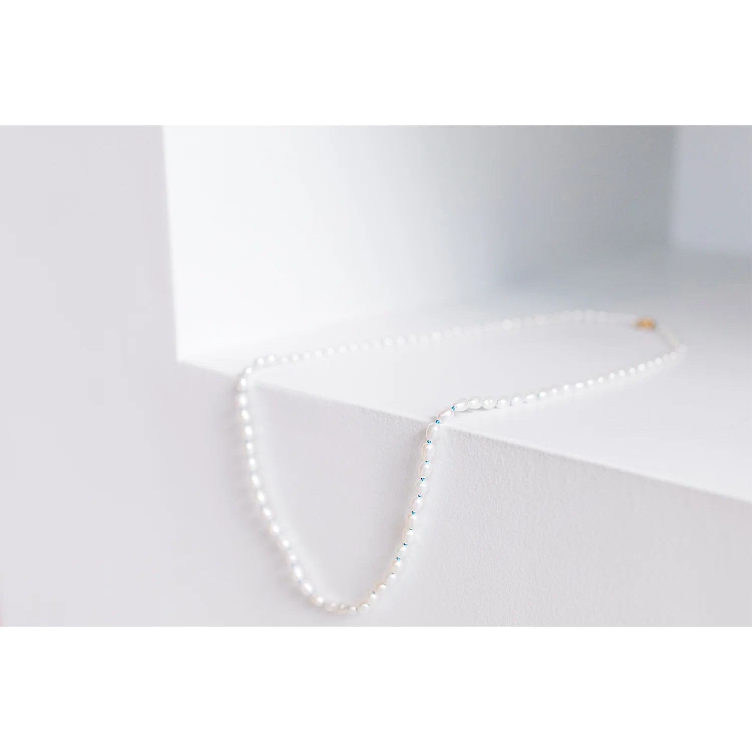 Beatrice Valenzuela Pearl Brujeria Necklace in Blue Silk - Image 5