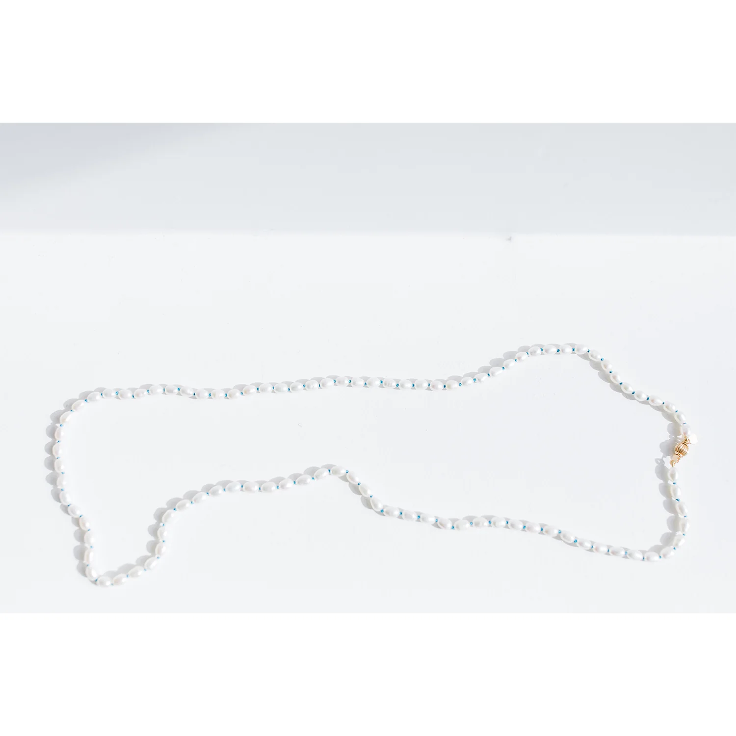 Beatrice Valenzuela Pearl Brujeria Necklace in Blue Silk - Image 6