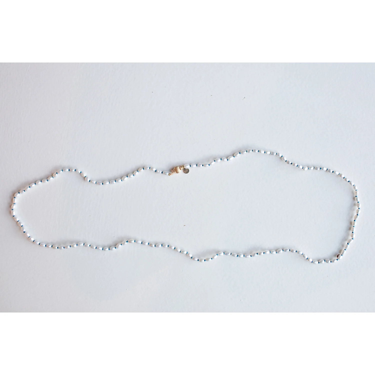 Beatrice Valenzuela Pearl Brujeria Necklace in Blue Silk - Image 7