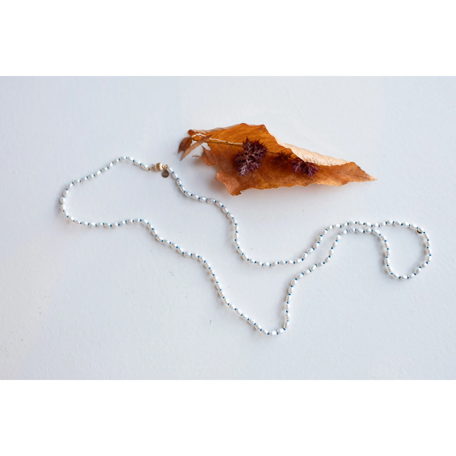 Beatrice Valenzuela Pearl Brujeria Necklace in Blue Silk - Image 8