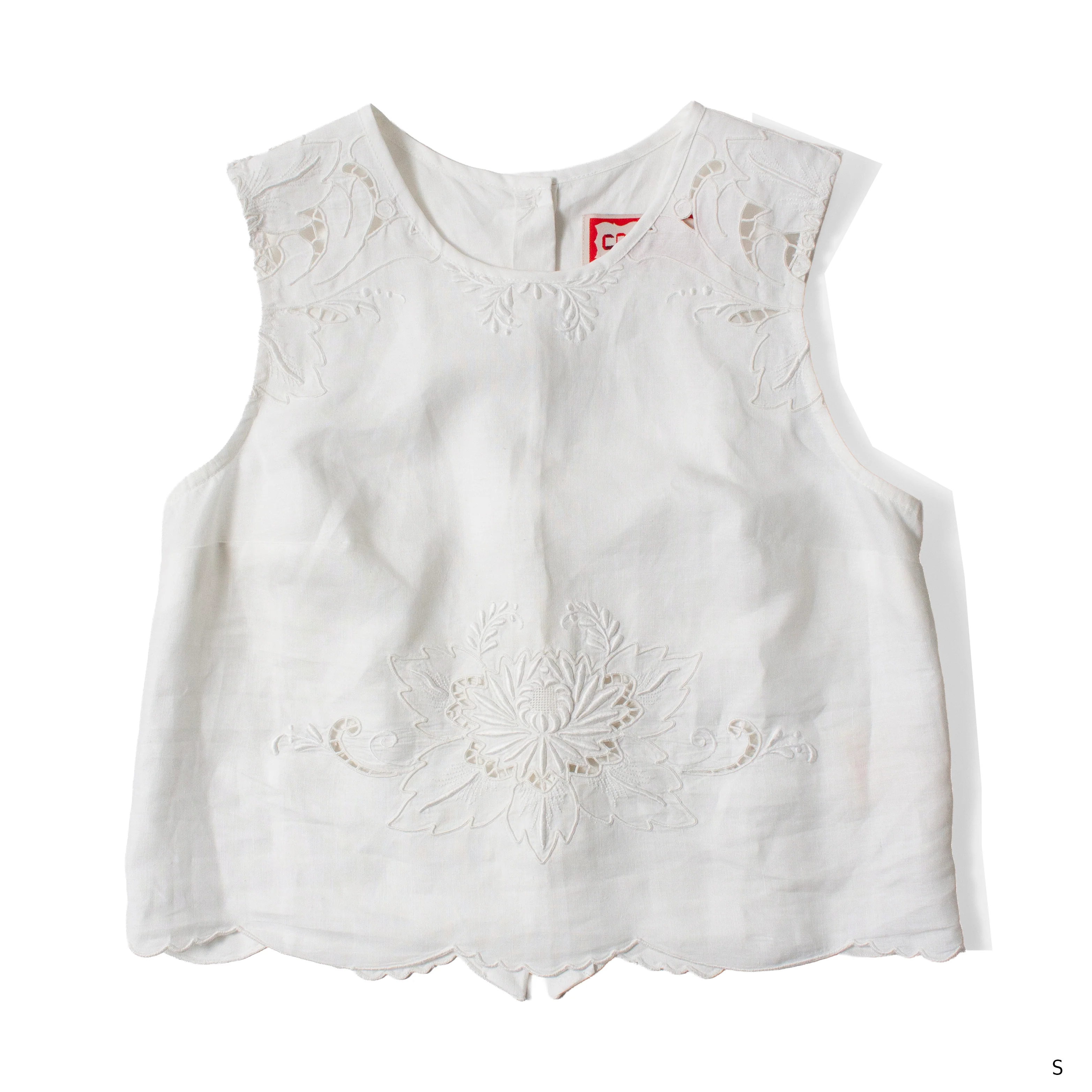 Carleen Zoe Sleeveless Shell in White Tablecloth - Image 4