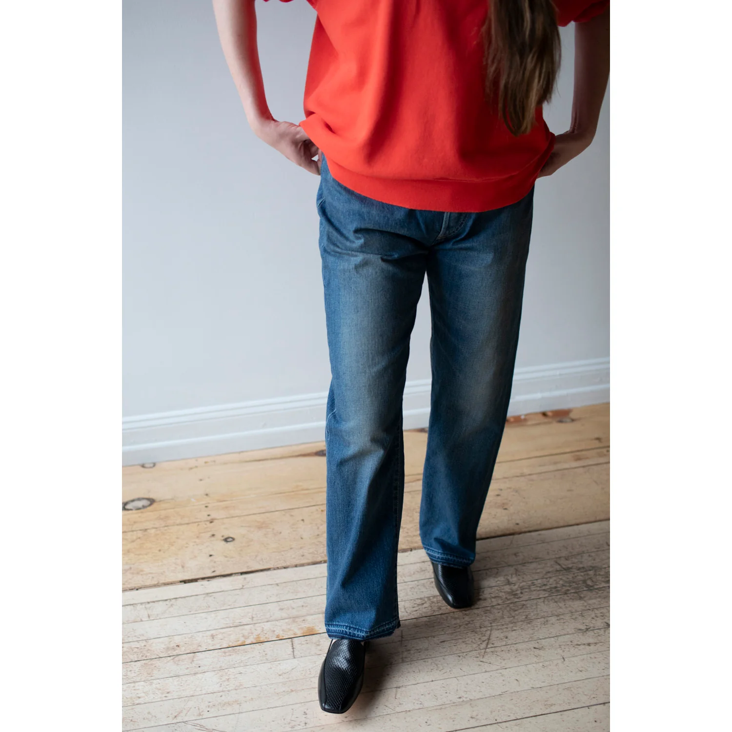Chimala 13.5oz Selvedge Denim Monroe Cut in Dark Distress - Image 6