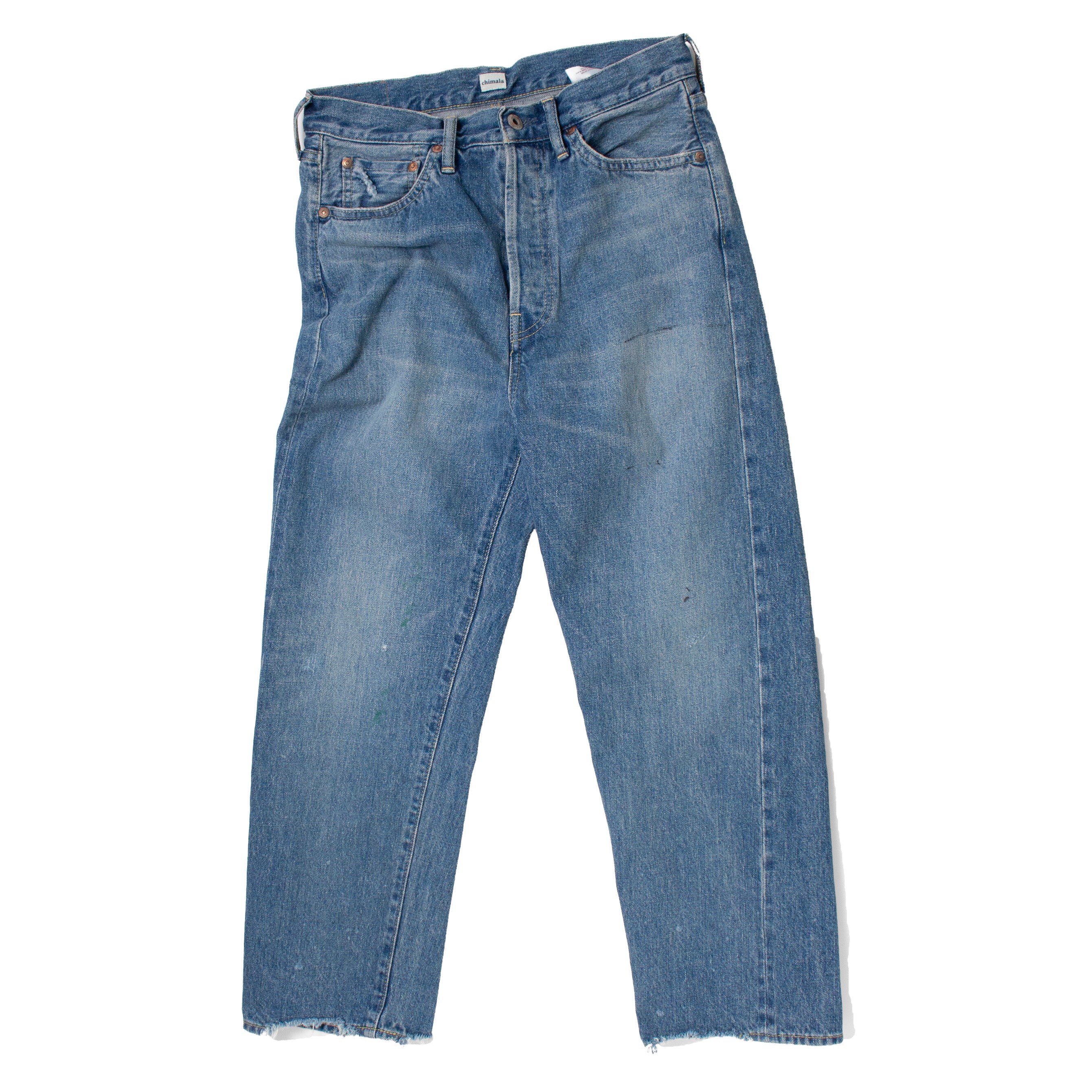 Chimala 13.5oz Selvedge Denim Wide Tapered Cut in Vintage Light
