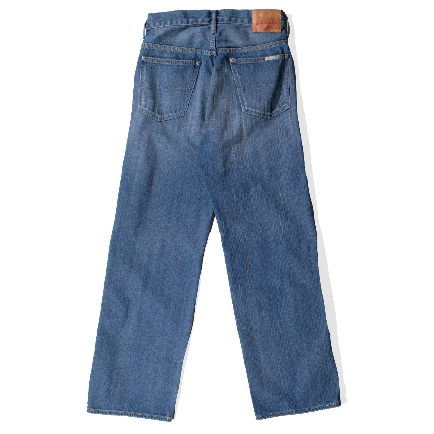 Chimala Unisex 13oz Wide Width Work Denim in Medium Splatter - Image 3