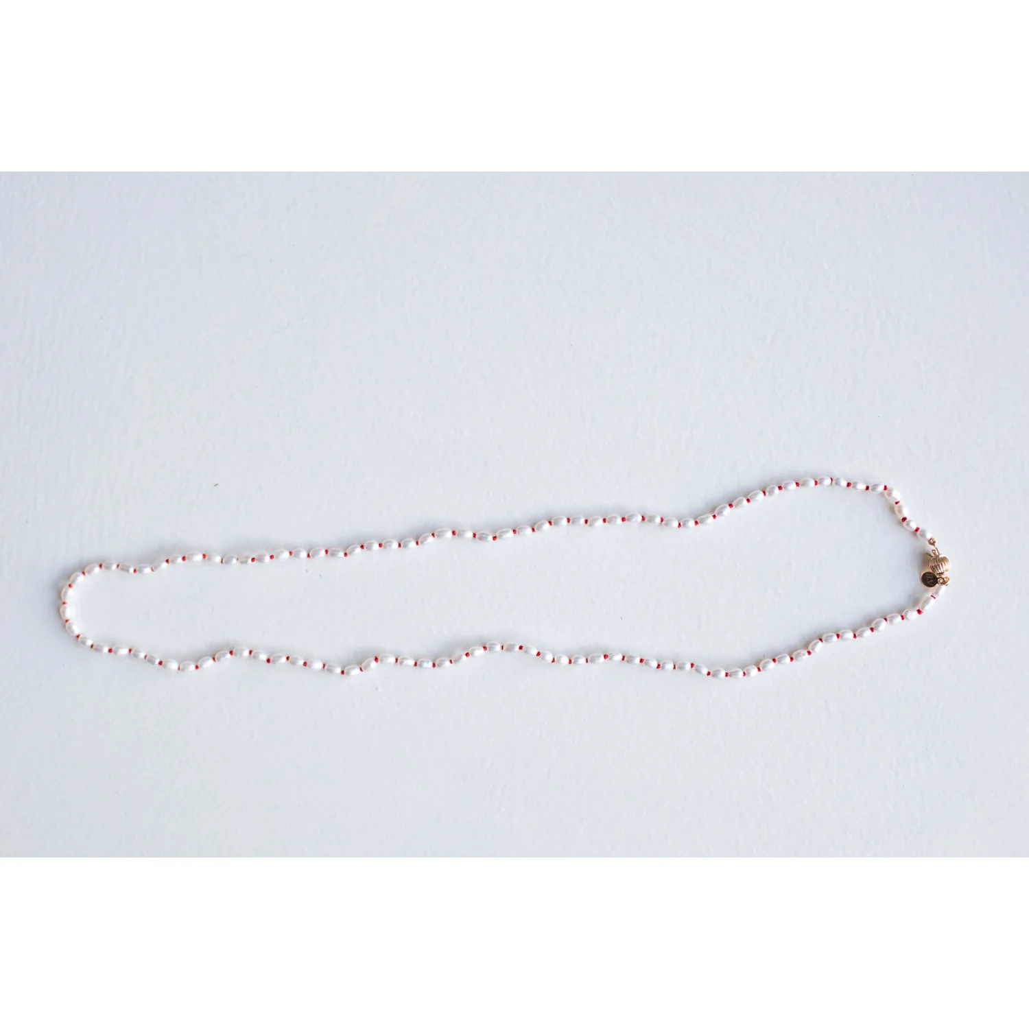 Beatrice Valenzuela Pearl Brujeria Necklace in Red Silk - Image 3