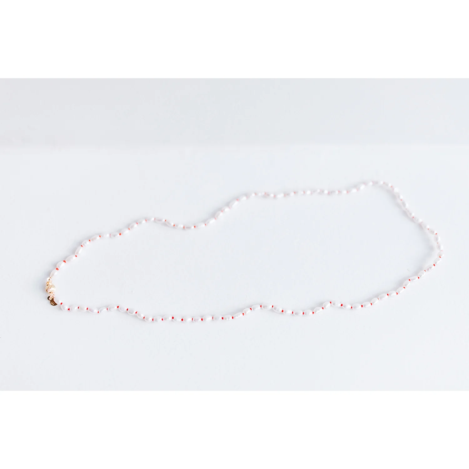 Beatrice Valenzuela Pearl Brujeria Necklace in Red Silk - Image 5