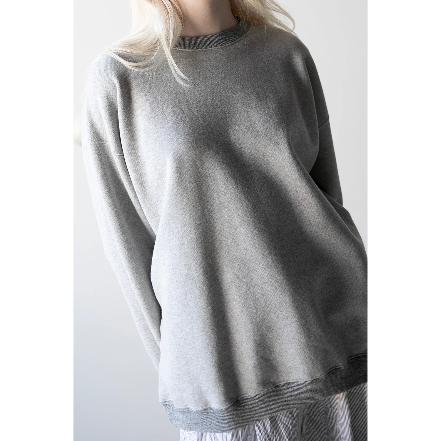 Dopple & Scent French Terry Crewneck Sweatshirt in Gray - Image 4