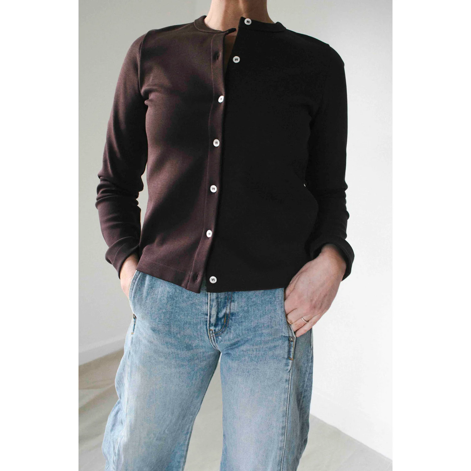 Flore Flore Poppy Cardigan in Choco Plum - Image 6