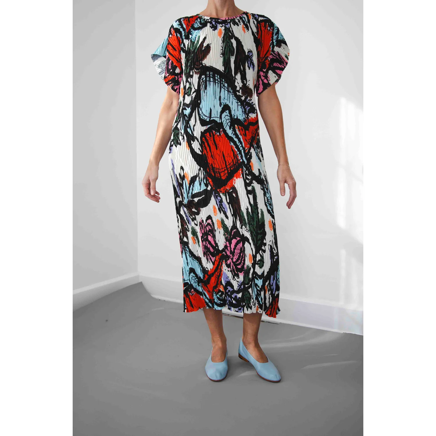 Henrik Vibskov New Pina Plisśe Dress in Carrots - Image 4