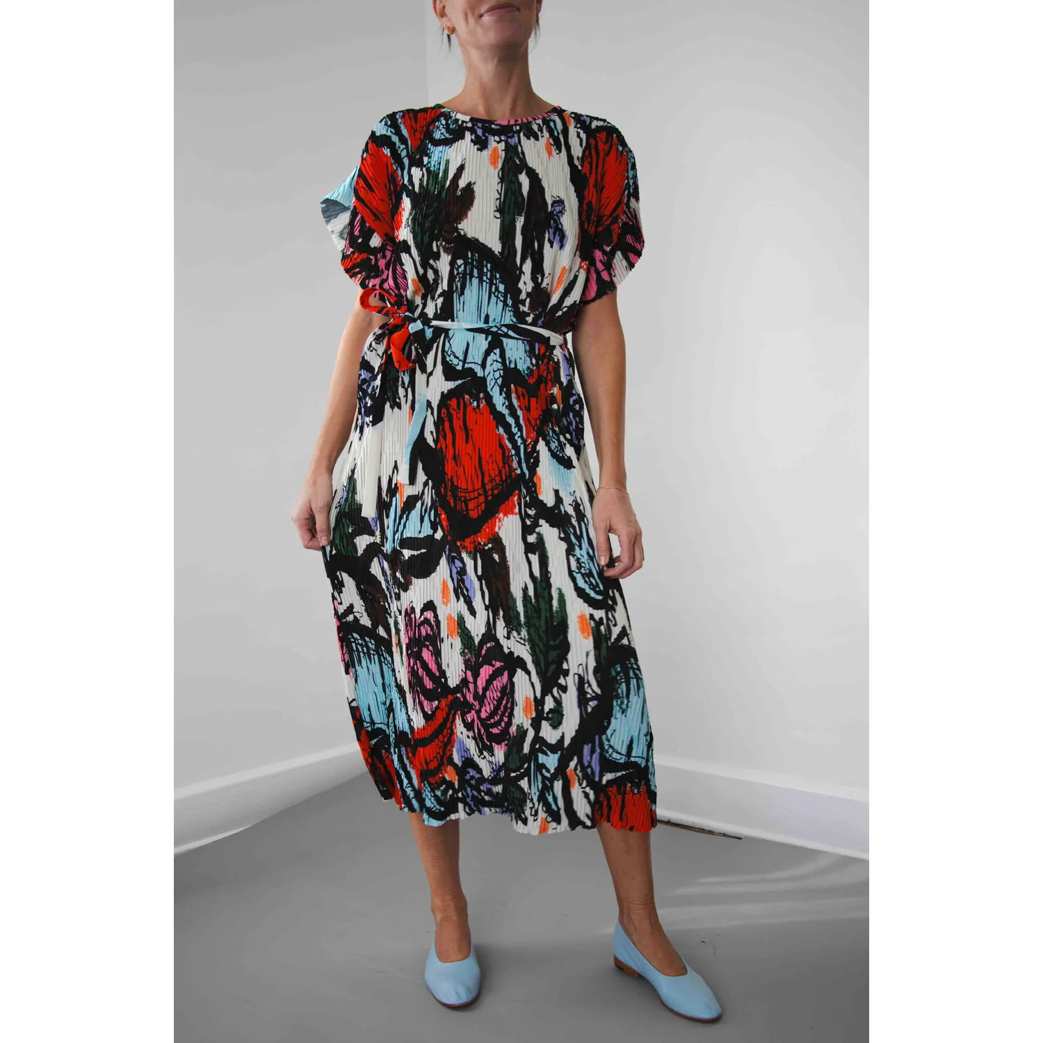 Henrik Vibskov New Pina Plisśe Dress in Carrots - Image 5