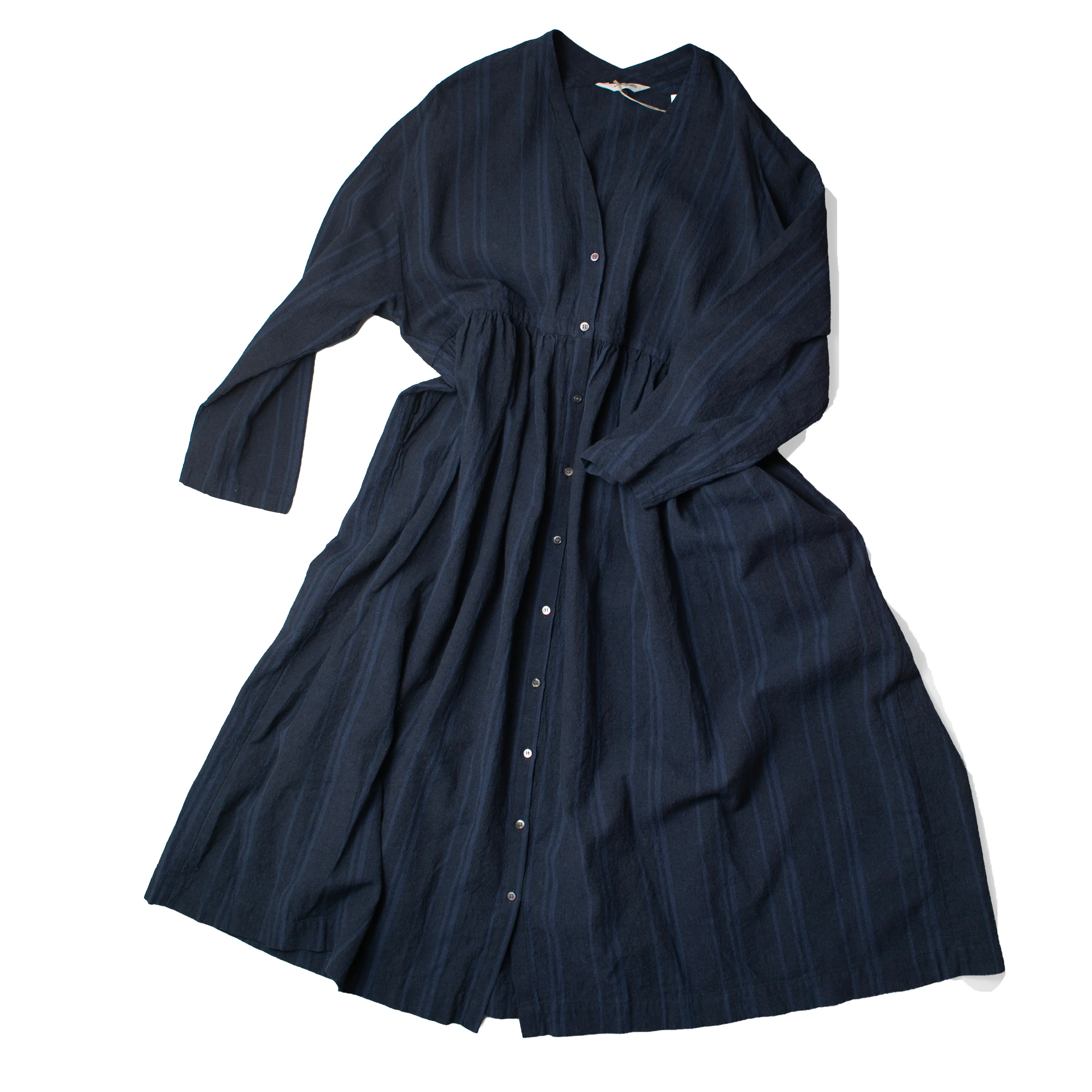 Ichi Antiquités Random Stripe Dress in Navy