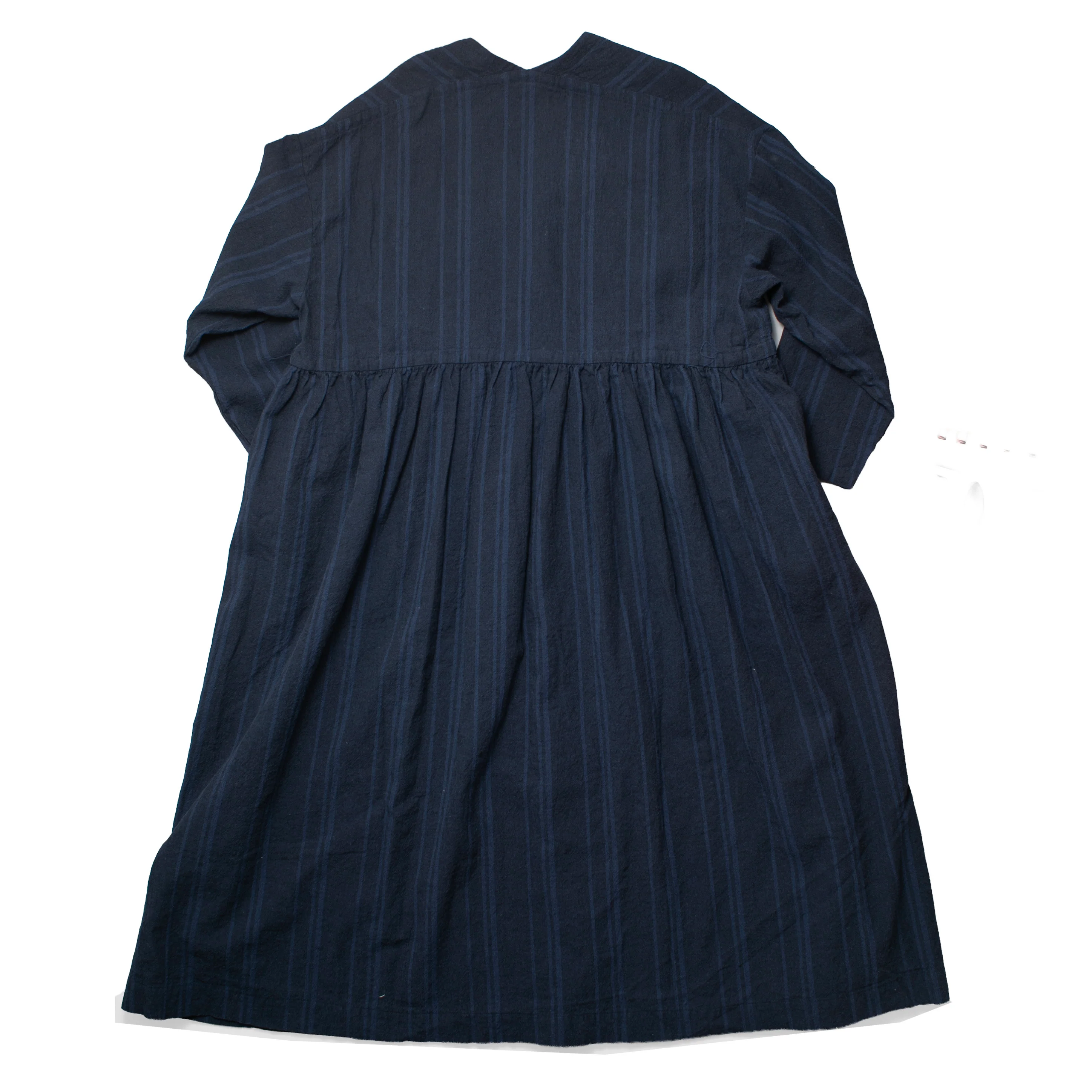 Ichi Antiquités Random Stripe Dress in Navy - Image 3