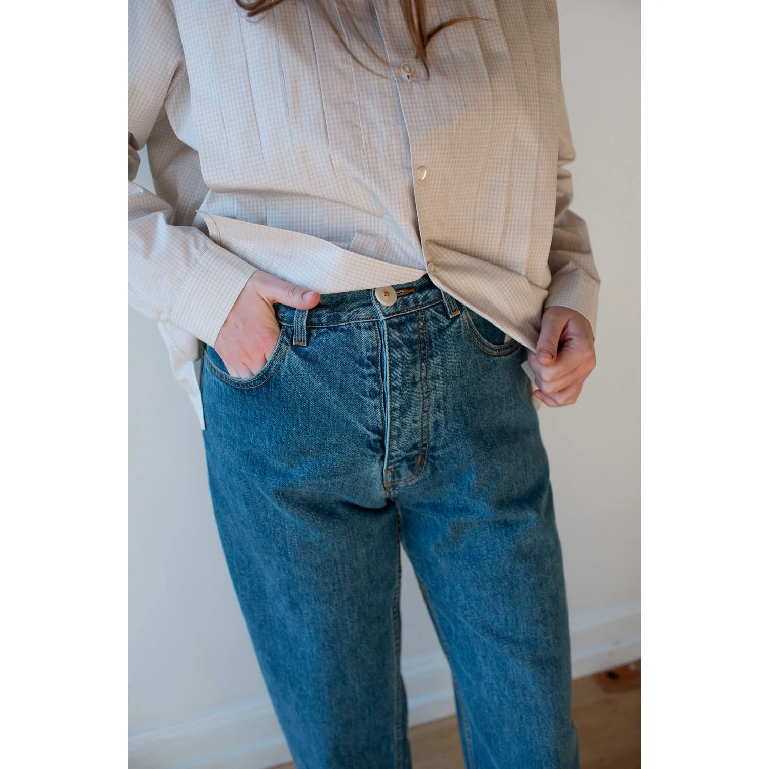 Jesse Kamm California Wides in Cowboy Blue Denim - Image 11