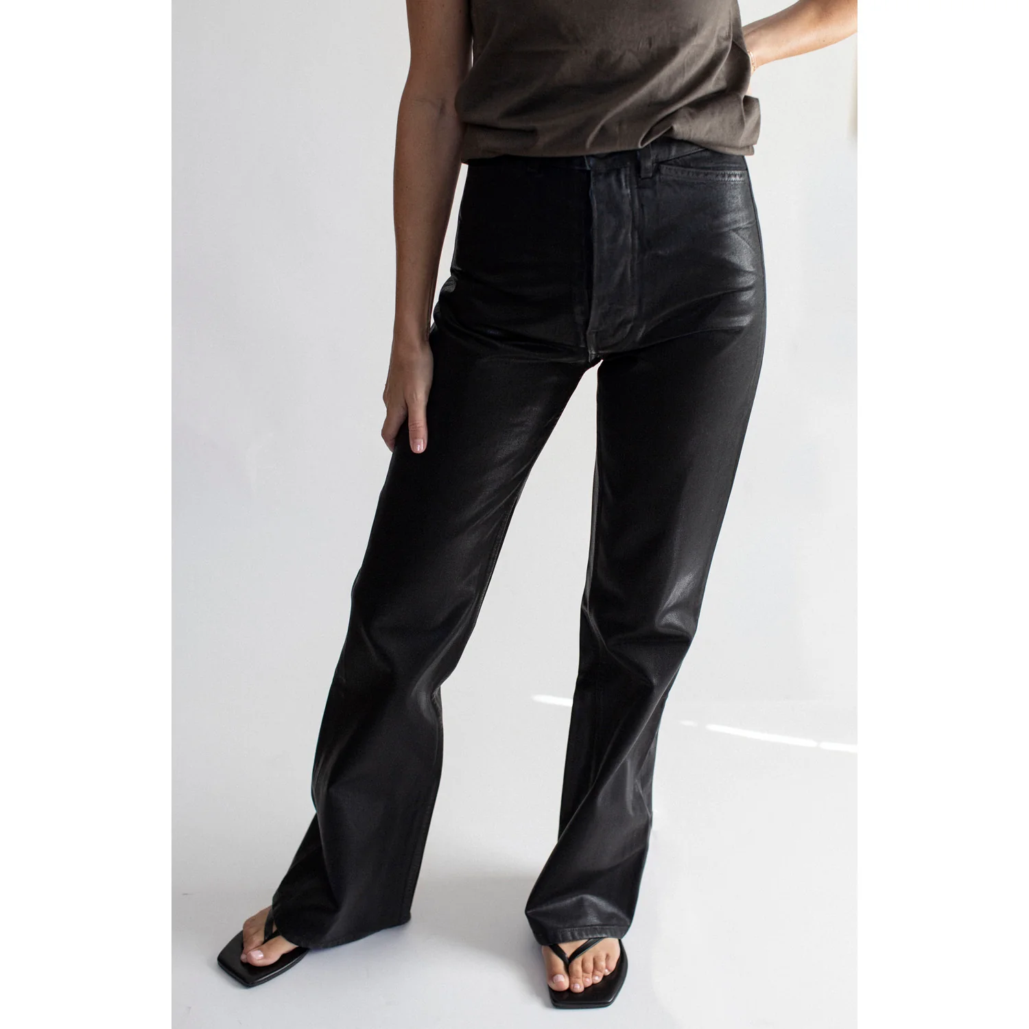 Jesse Kamm Les Deux Pants in Black Lacquer - Image 9