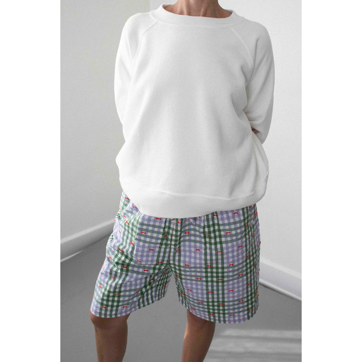 JUDITH Boxy Raglan Crew in White - Image 4