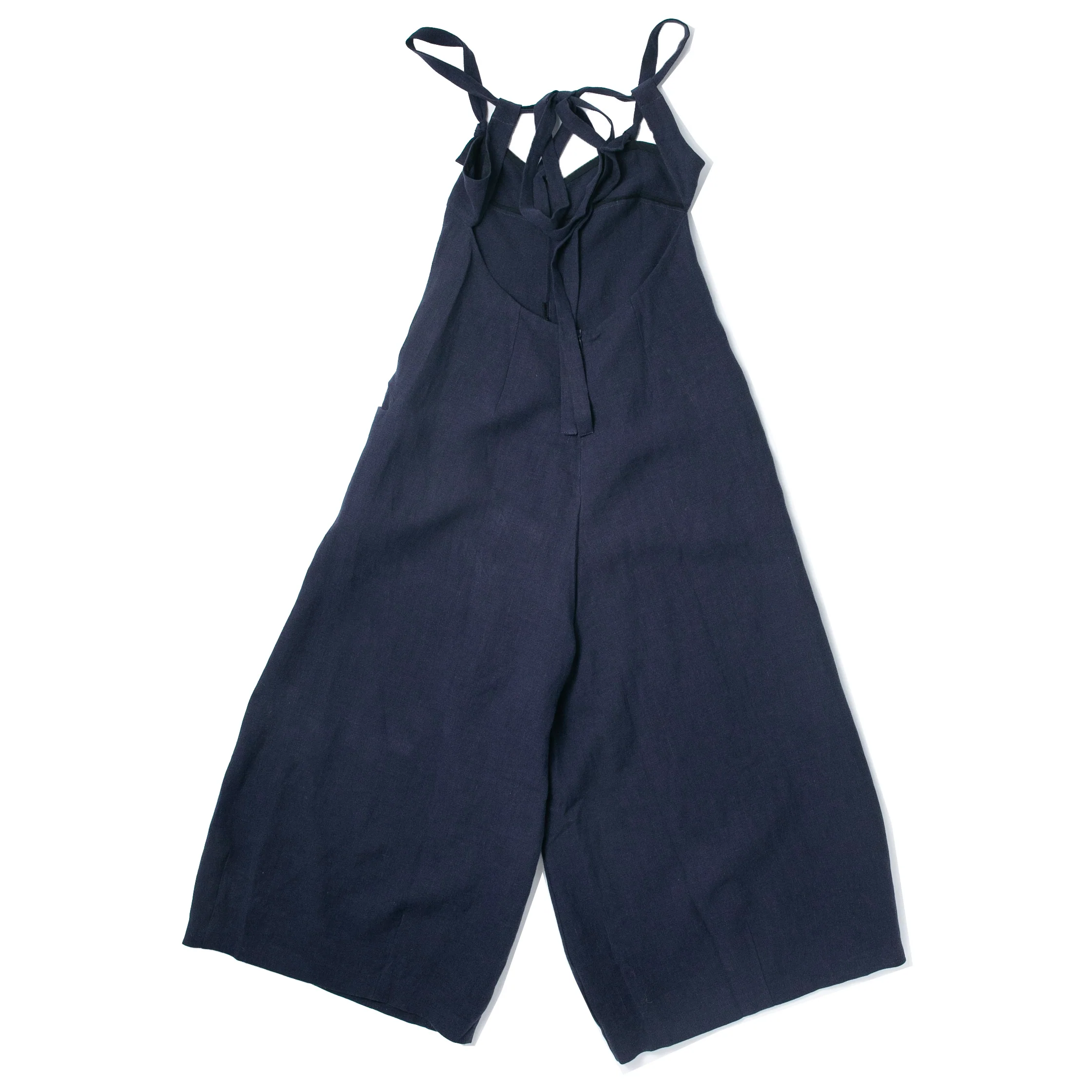 Kaarem Anemone Cropped Curved Neck Jumpsuit in Darm Blue - Image 3