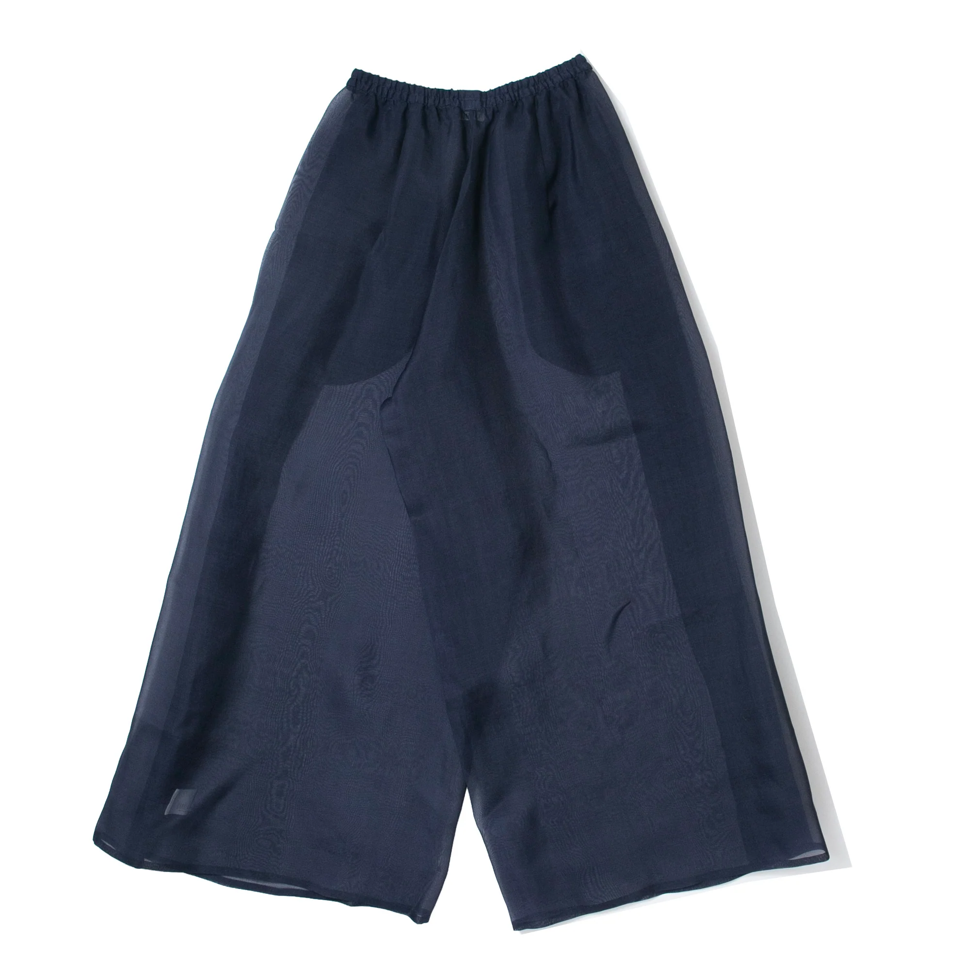 Kaarem Marble Silk Organza Pocket Pant in Dark Blue - Image 3