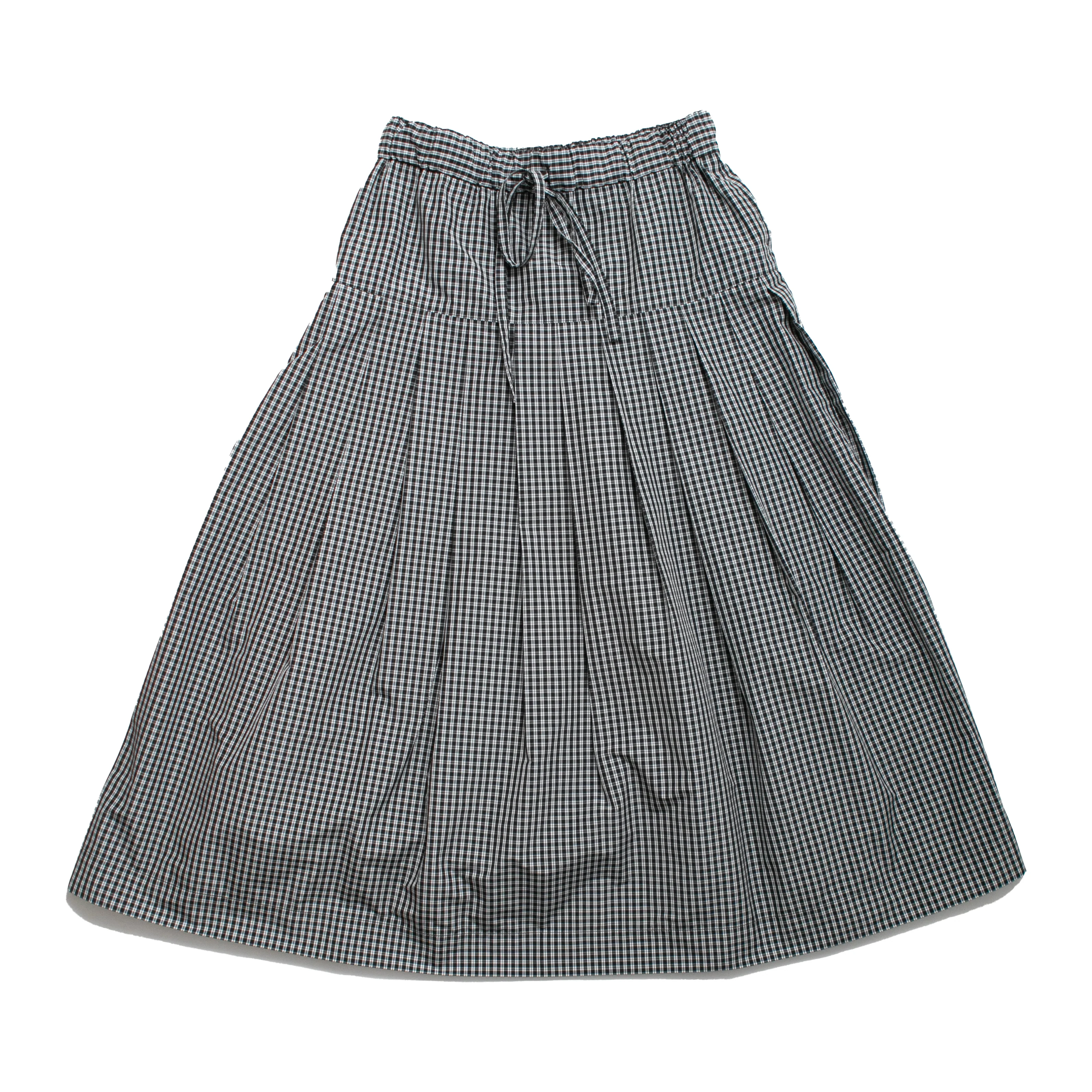 Kasmaria Pleated Skirt in Black and White Check Taffeta - Image 2