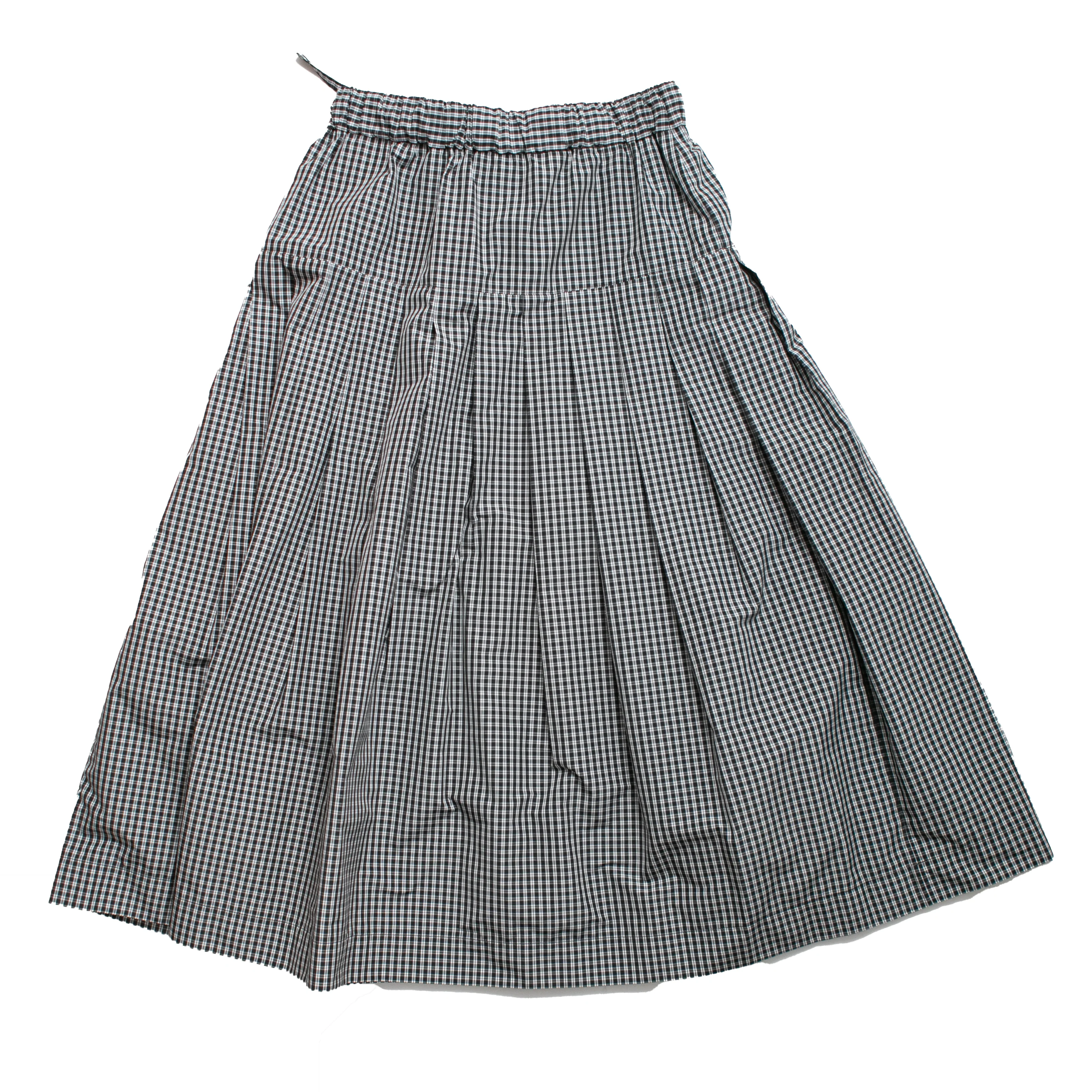Kasmaria Pleated Skirt in Black and White Check Taffeta - Image 3