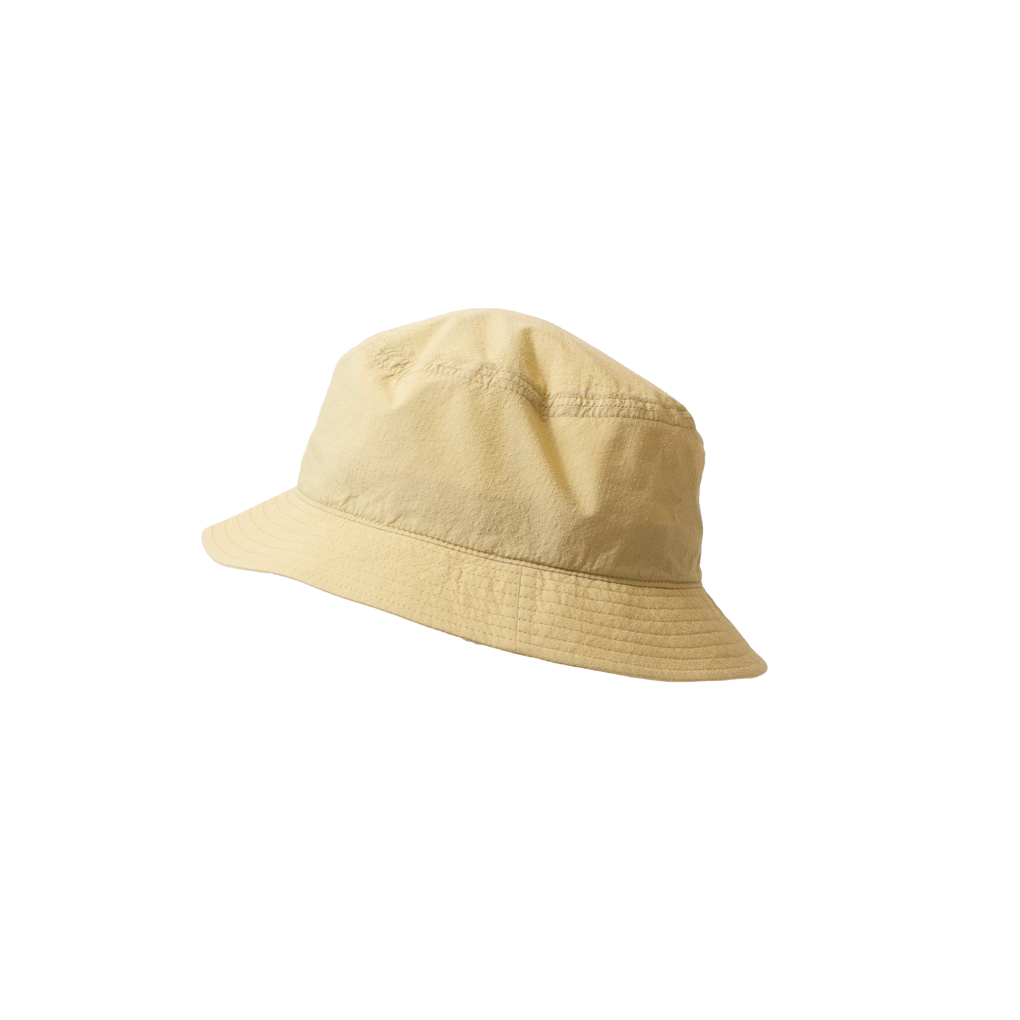 Mature Ha Bucket Hat in Washed Muted Yellow Ripstop - Image 2