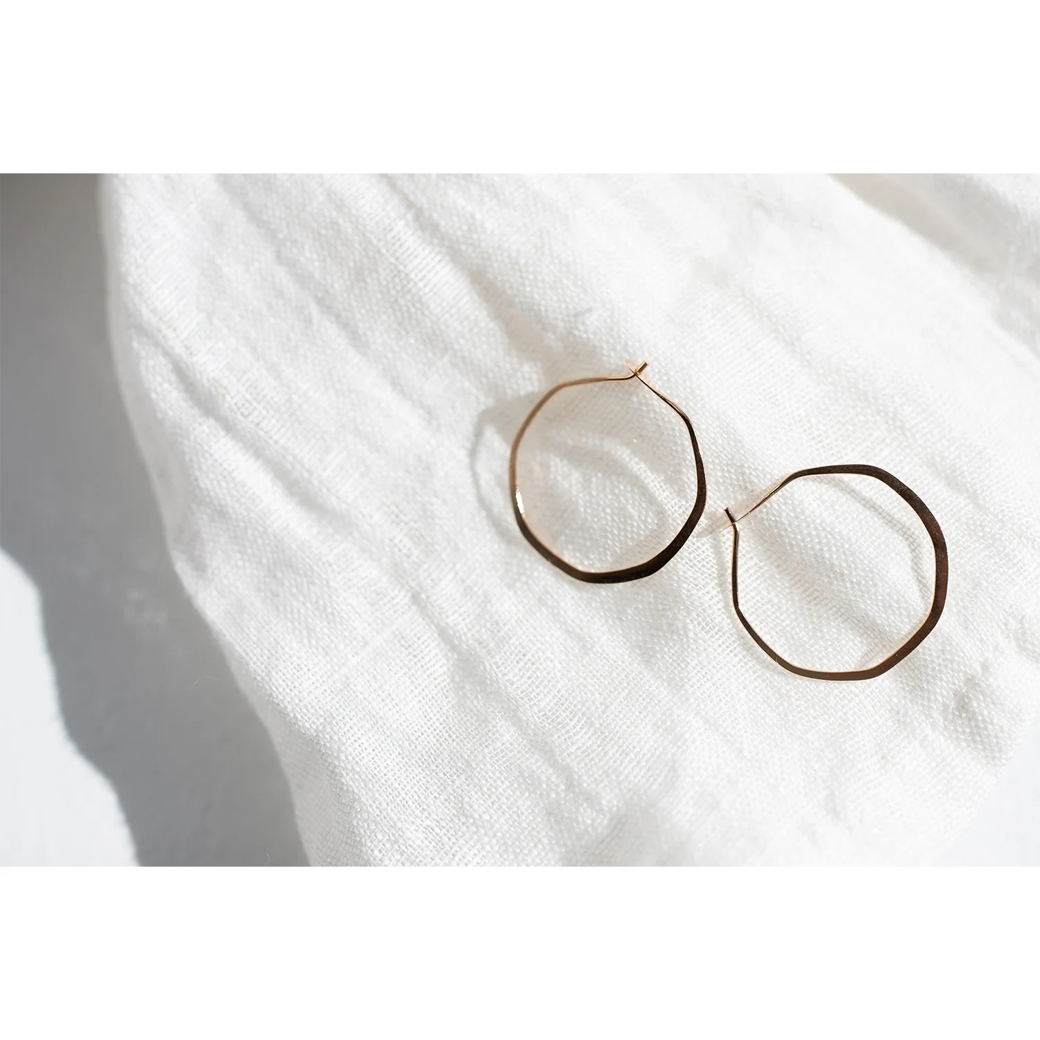 Melissa Joy Manning XS Octagon Hoops in 14k Yellow Gold - Image 3