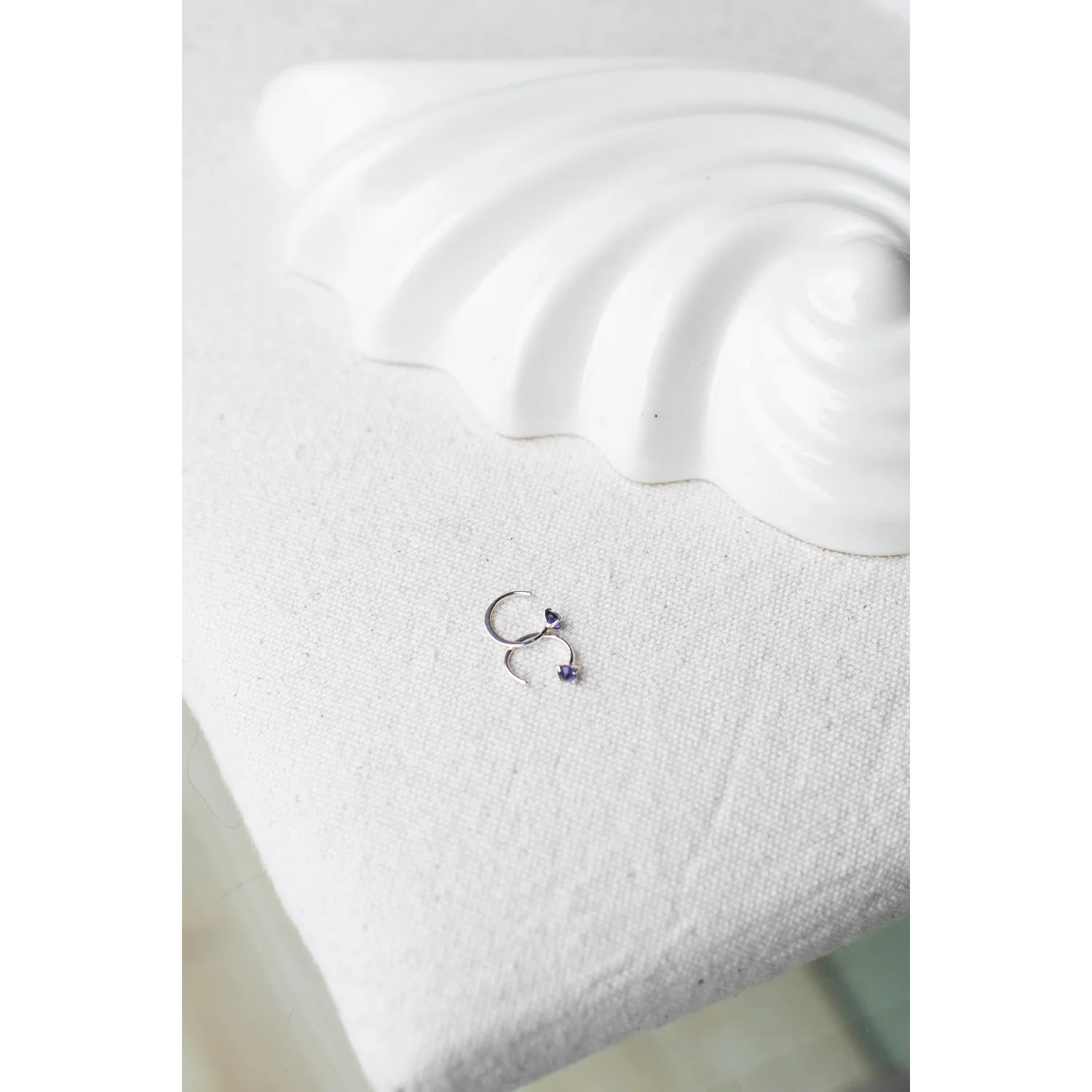 Melissa Joy Manning Hug Earrings in Sterling Silver and Iolite