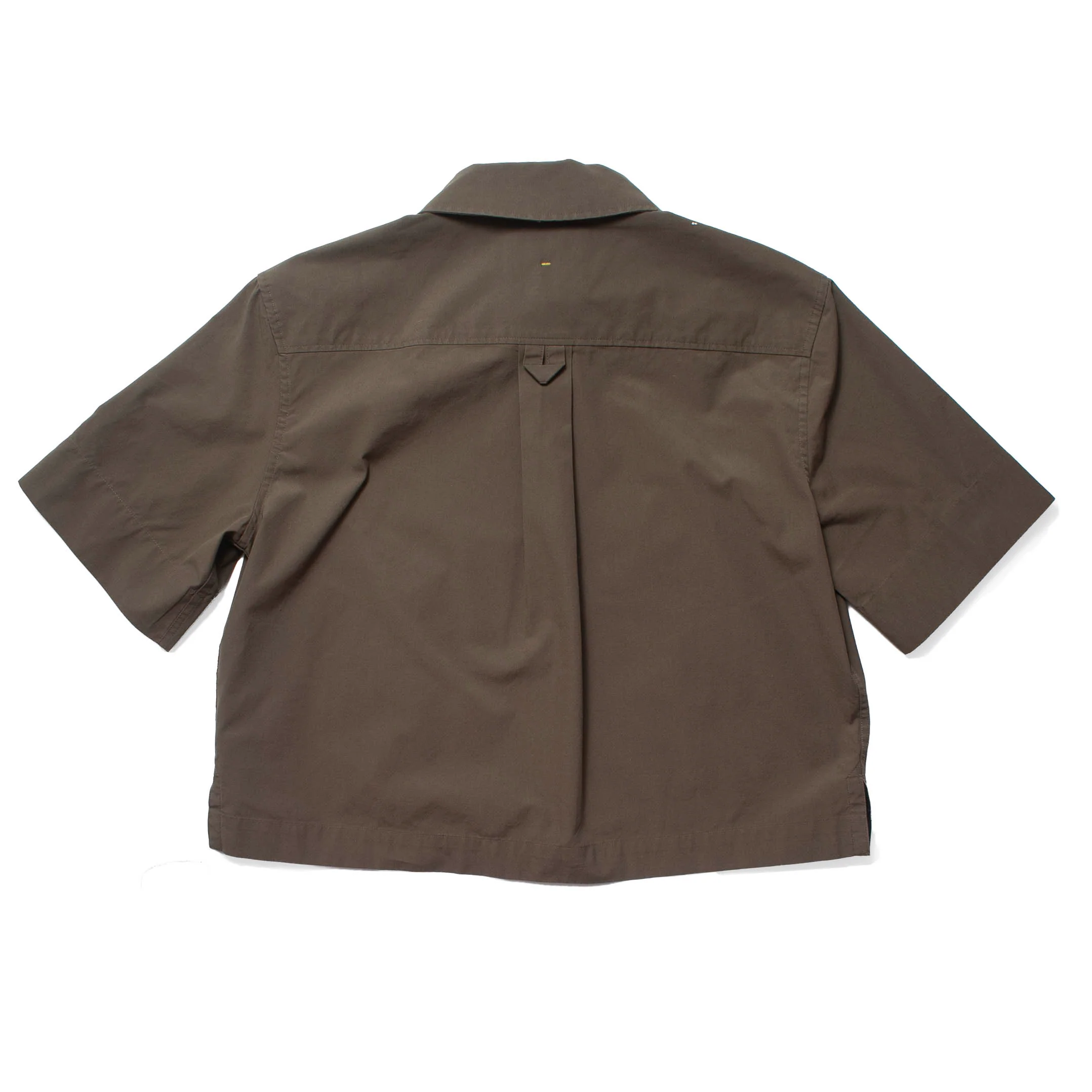 MHL. Cropped Uniform Shirt in Umber Sanded Cotton Poplin - Image 3