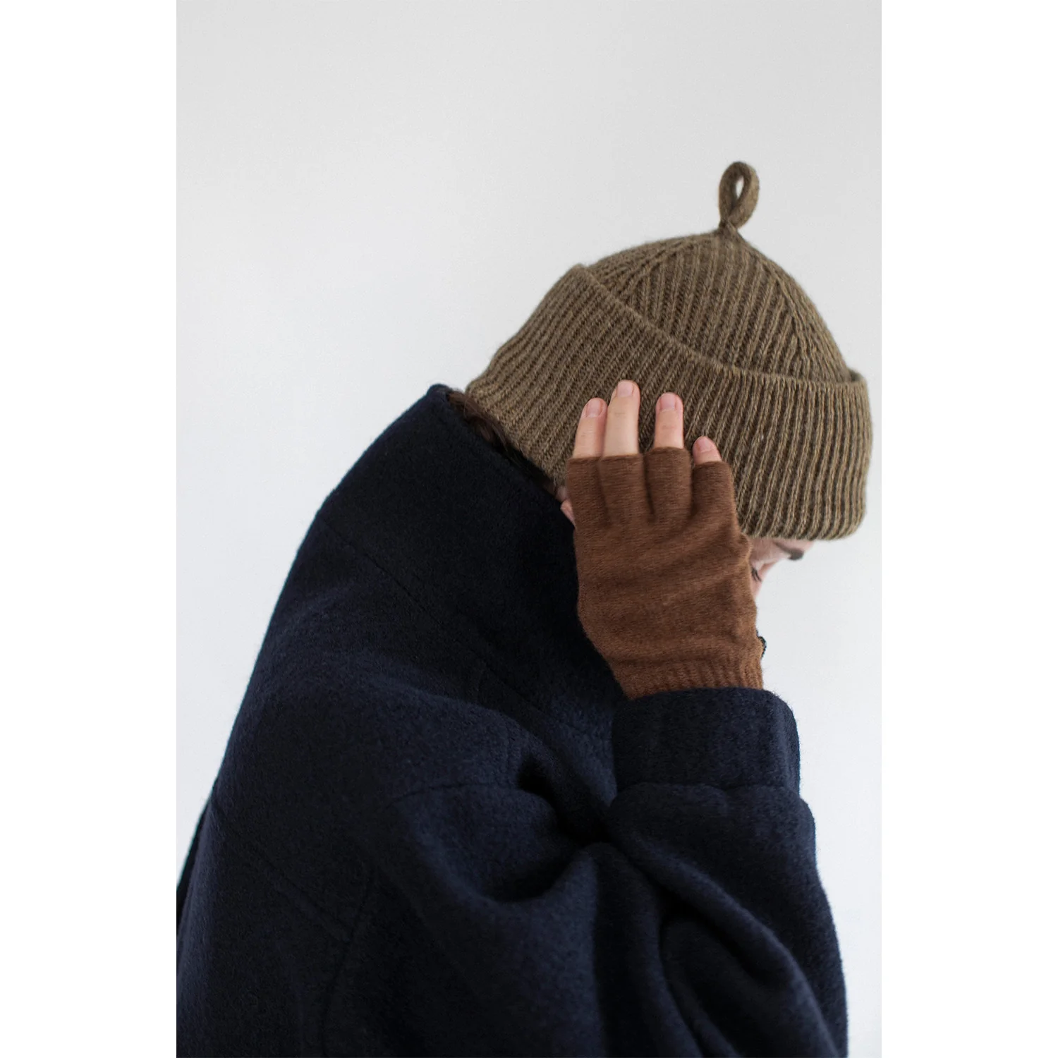 MHL. Cut Off Glove in Conker Lambswool - Image 5