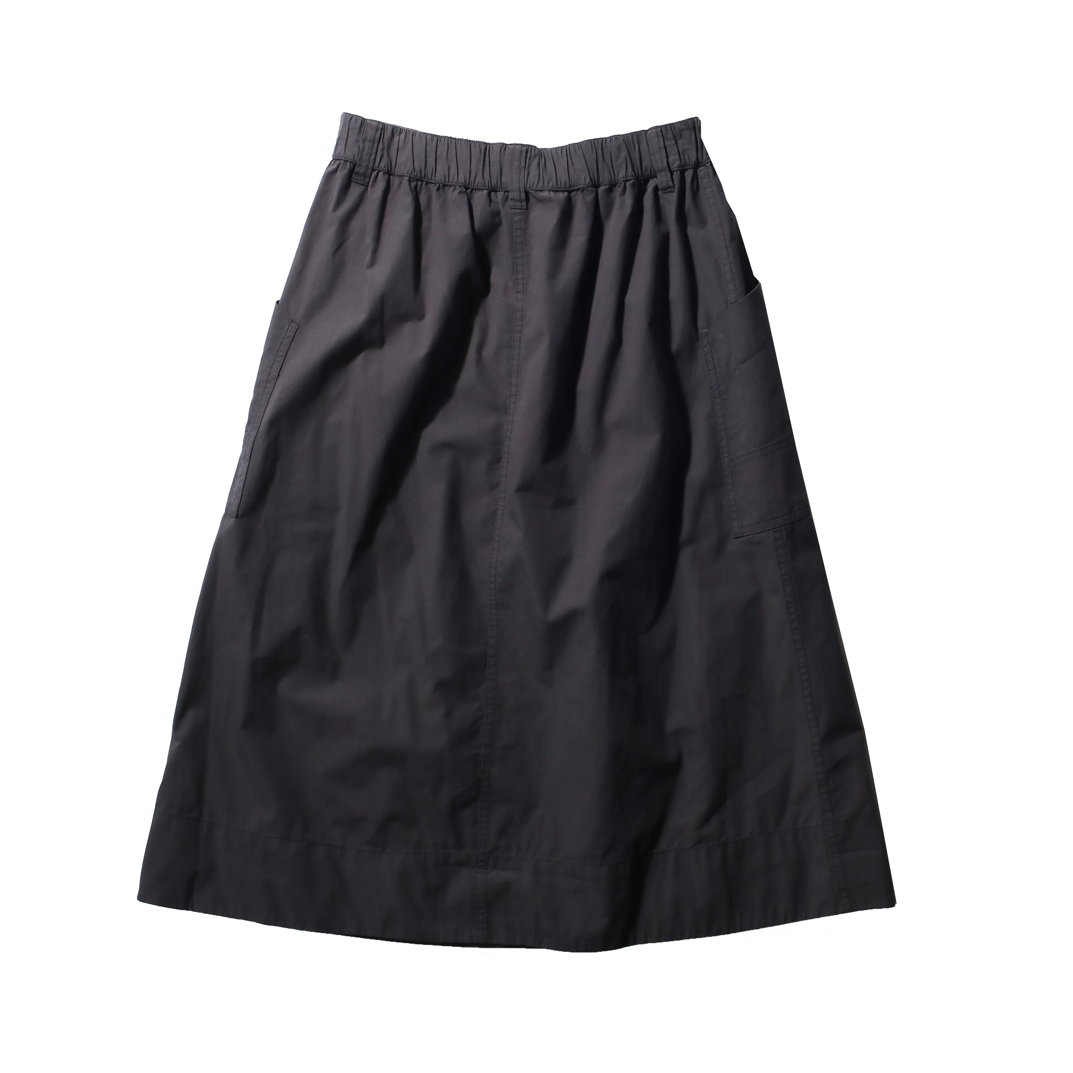 MHL. Patch Pocket Skirt in Slate Blue Washed Cotton Poplin - Image 3