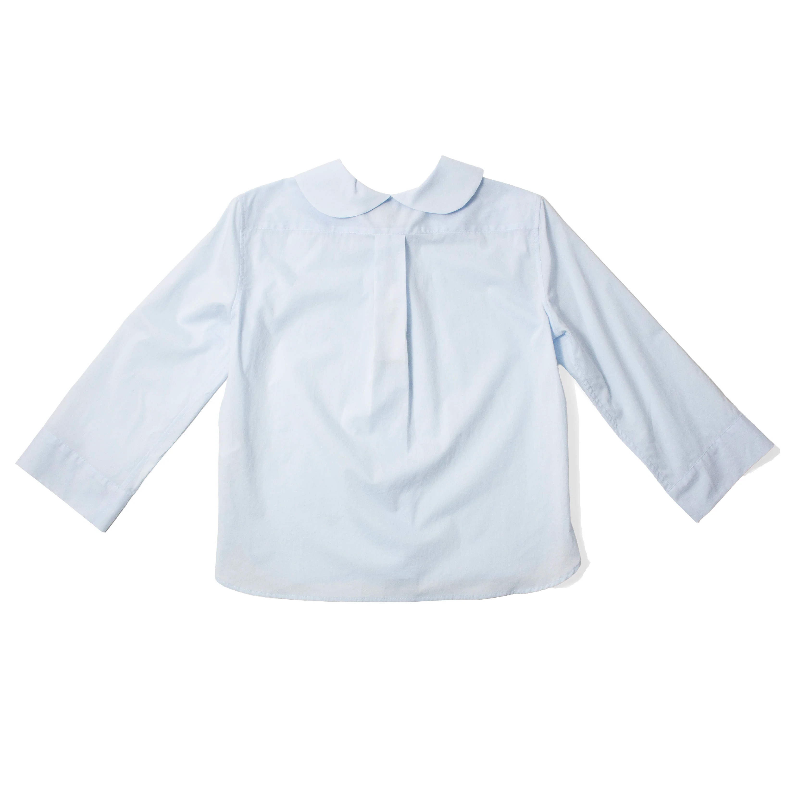 Margaret Howell Petal Collar Shirt in Pale Blue Washed Cotton - Image 3
