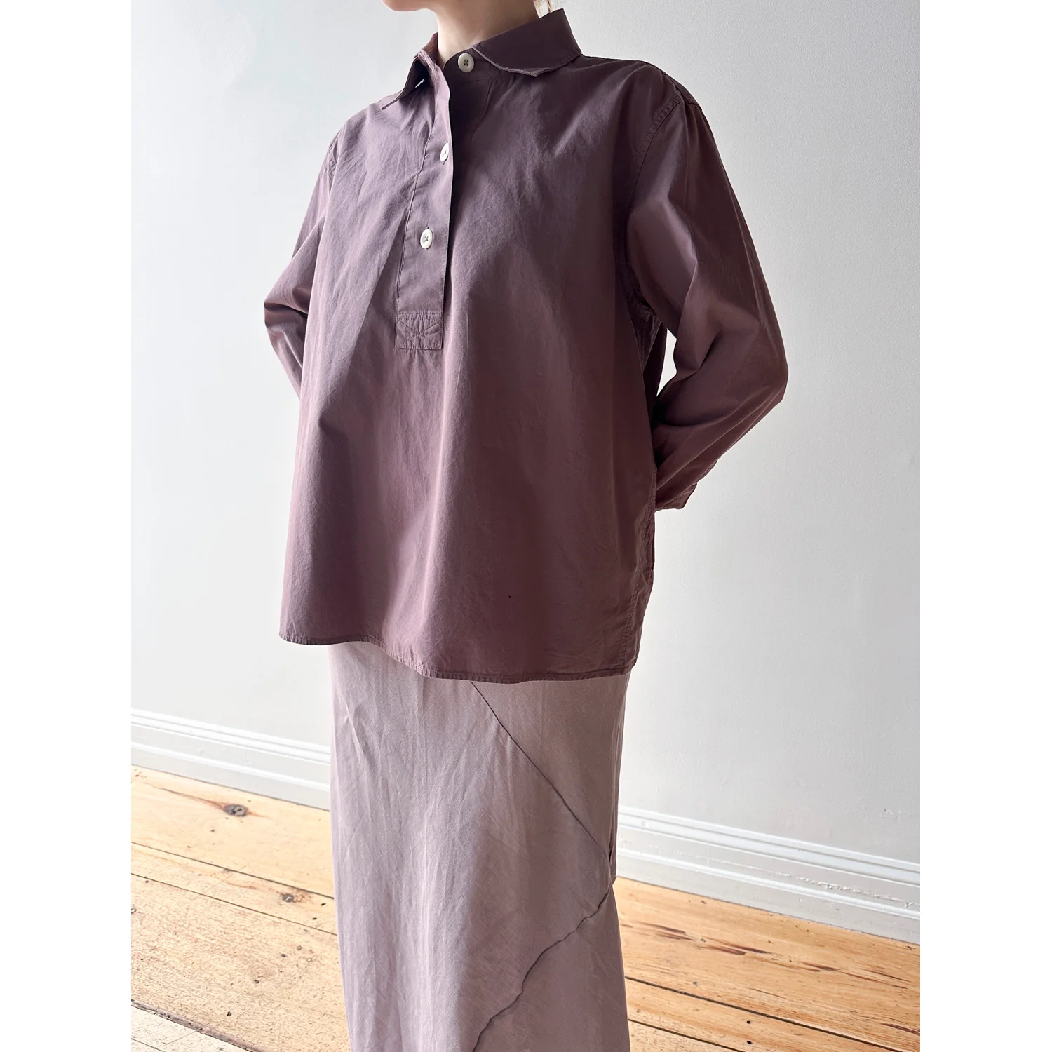 MHL. Swing Shirt in Mineral Pink Washed Cotton Poplin - Image 5