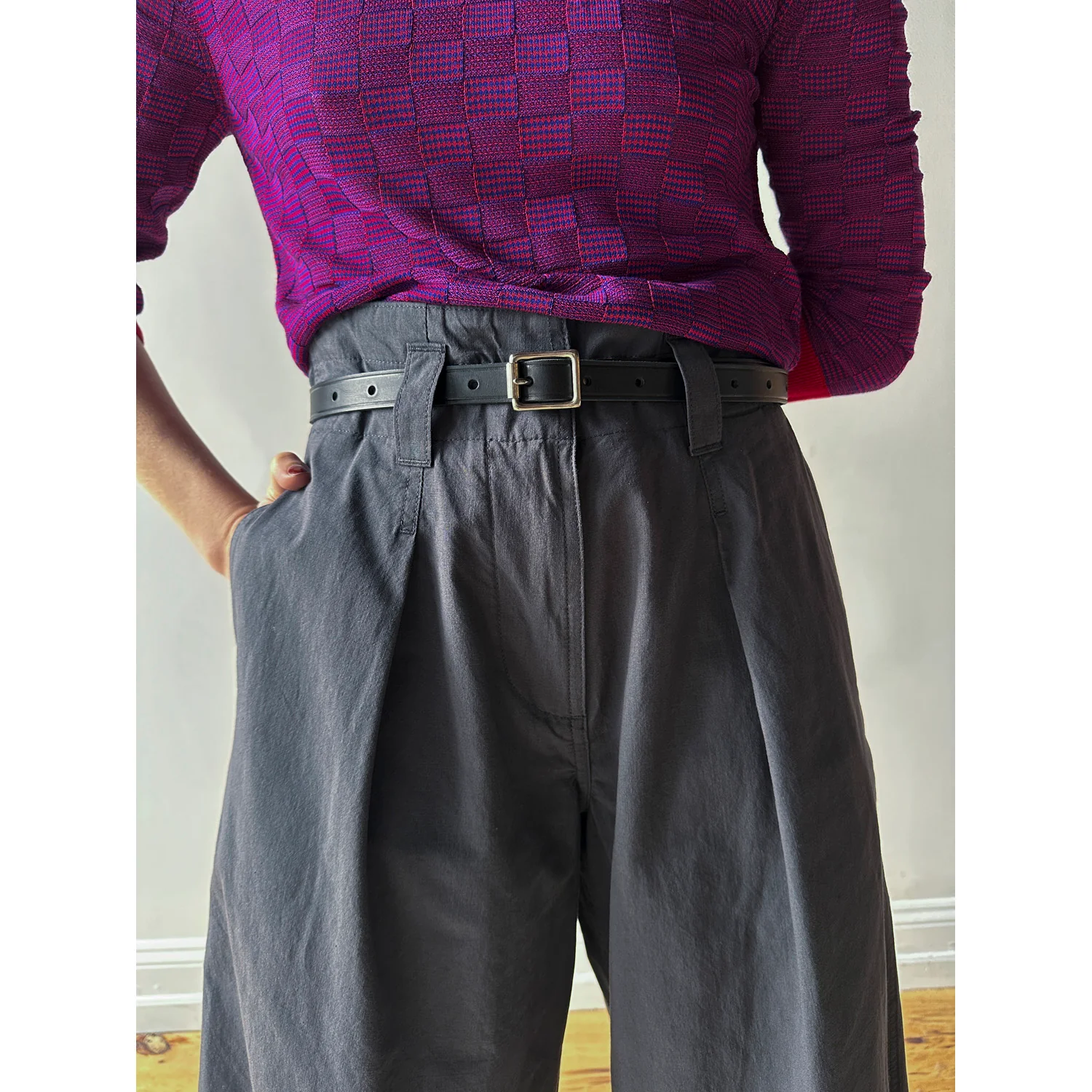MHL. Wide Leg Culottes in Lead - Image 6