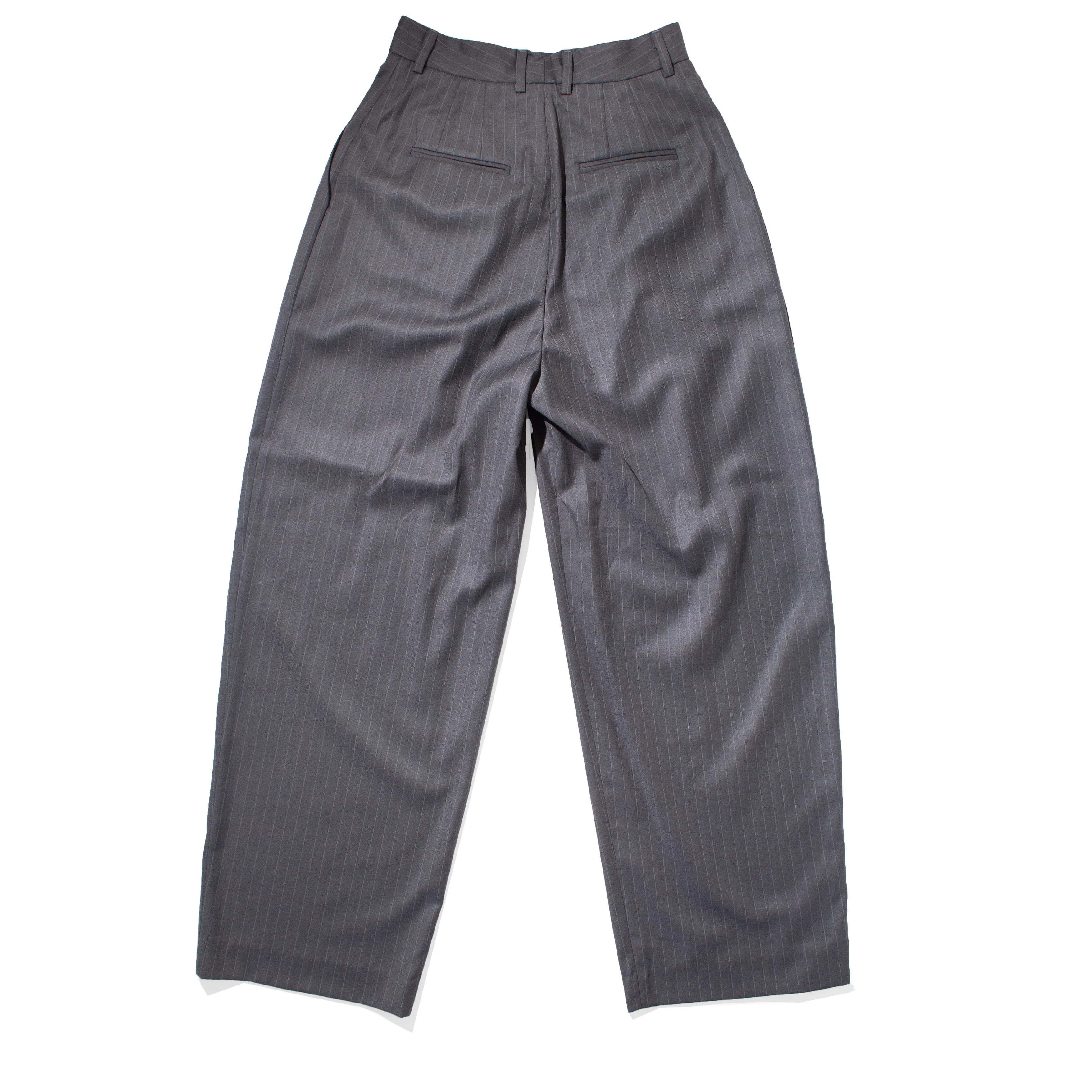 Nomia Wide Leg Pleated Trouser in Charcoal - Image 3