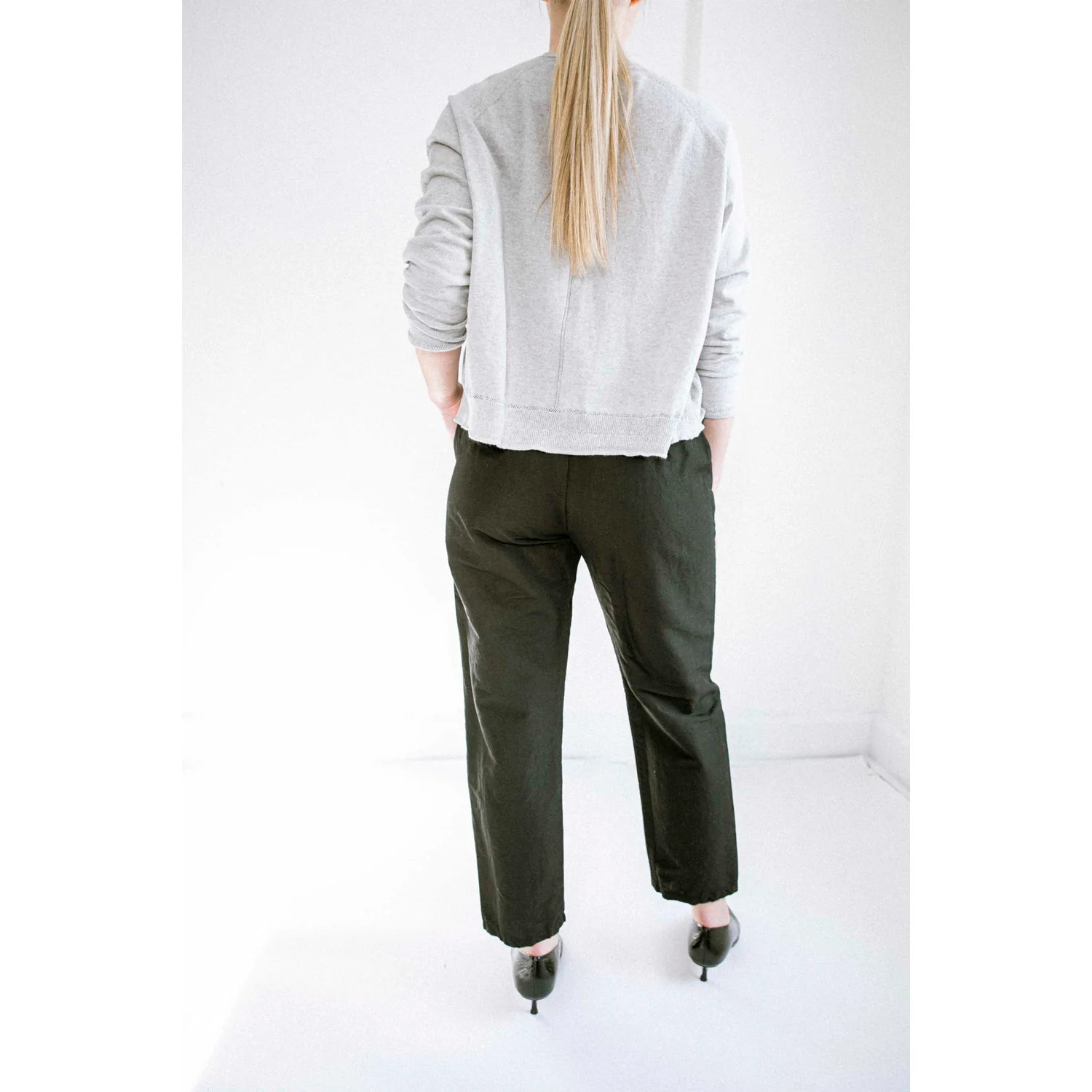 Pas de Calais High Density Linen Cotton Pants in Black - Image 6
