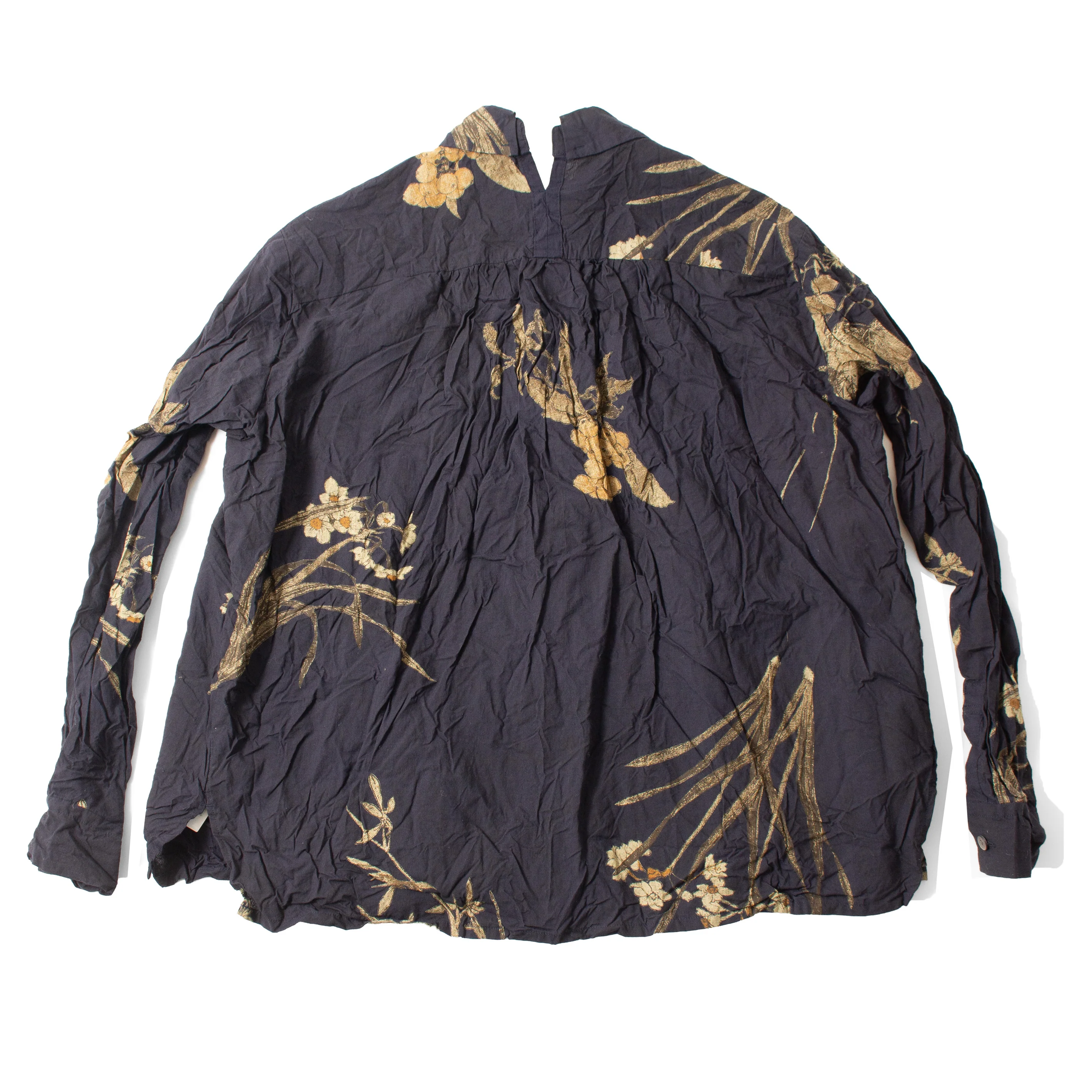 Pas de Calais Japonism Flower Print Blouse in Navy - Image 3