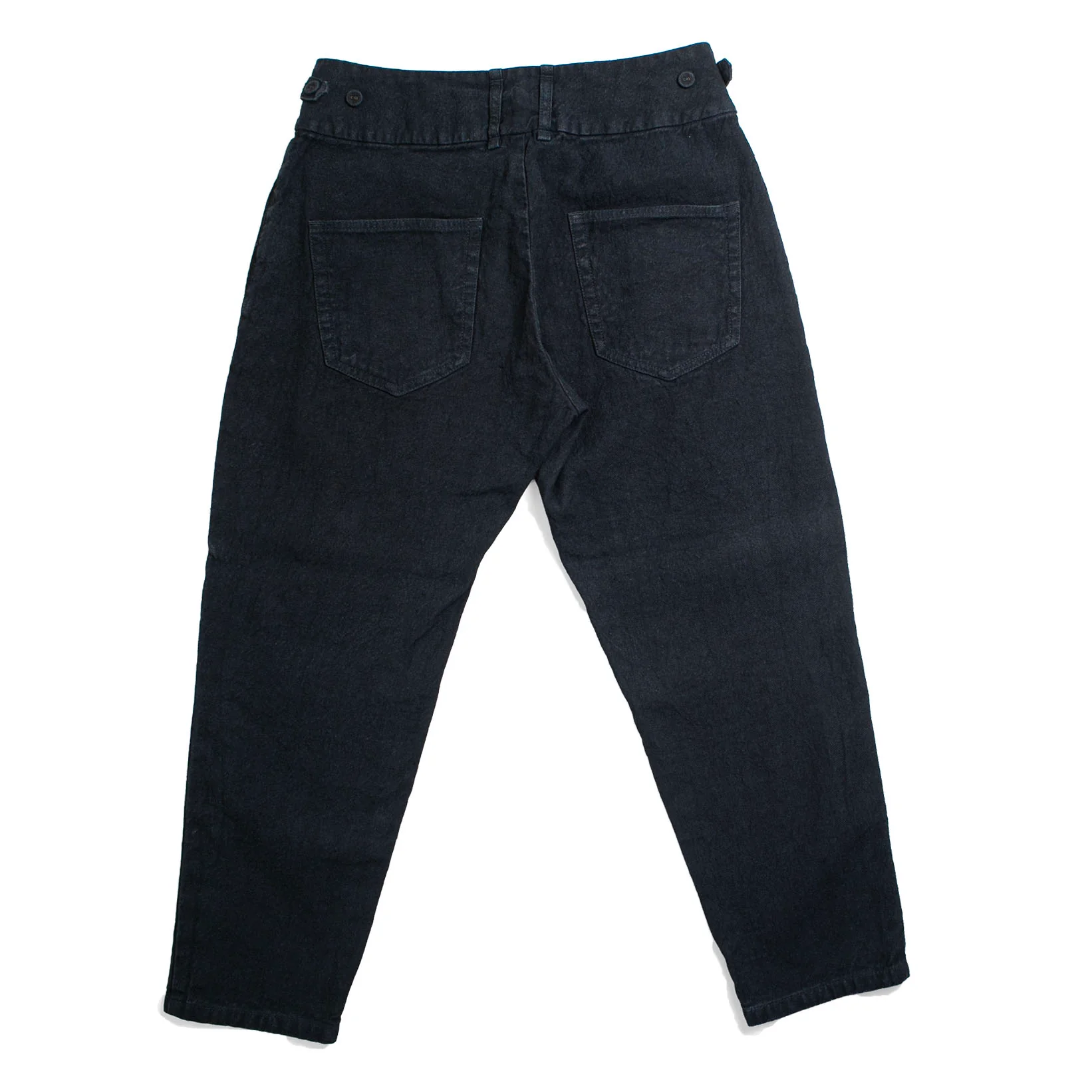 Pas de Calais Linen Cotton Soft Twill Tapered Pants in Navy - Image 3