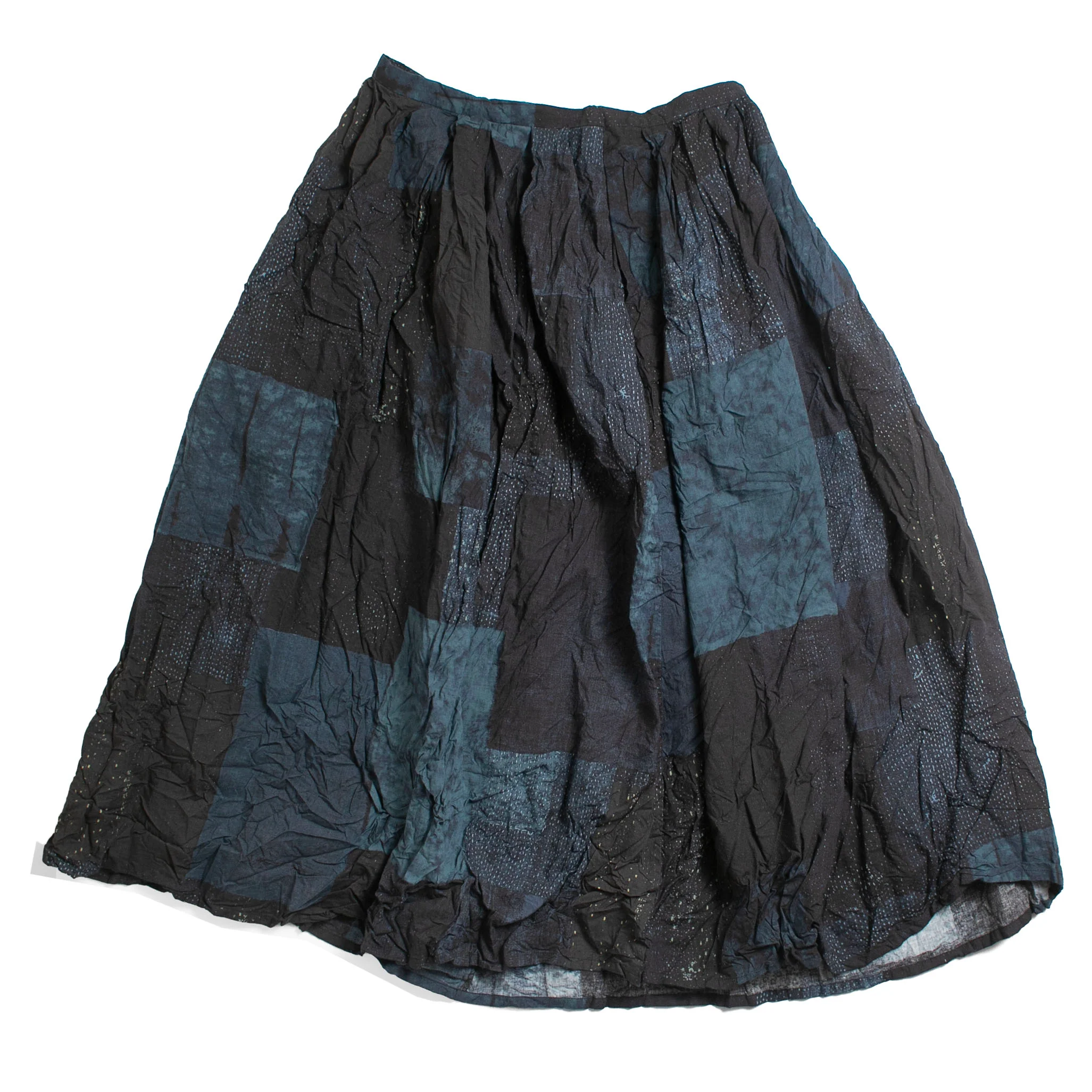 Pas de Calais Tsugihagi Print Skirt in Navy - Image 3