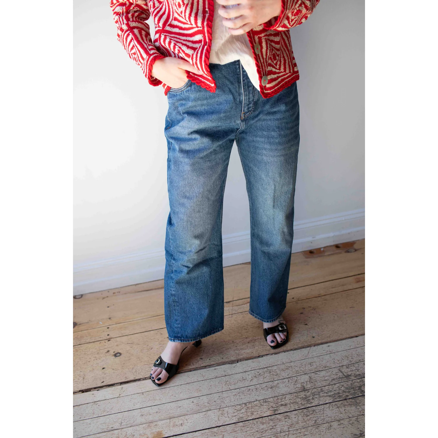 Studio Nicholson Denjo Jean in Worn Wash Indigo - Image 5