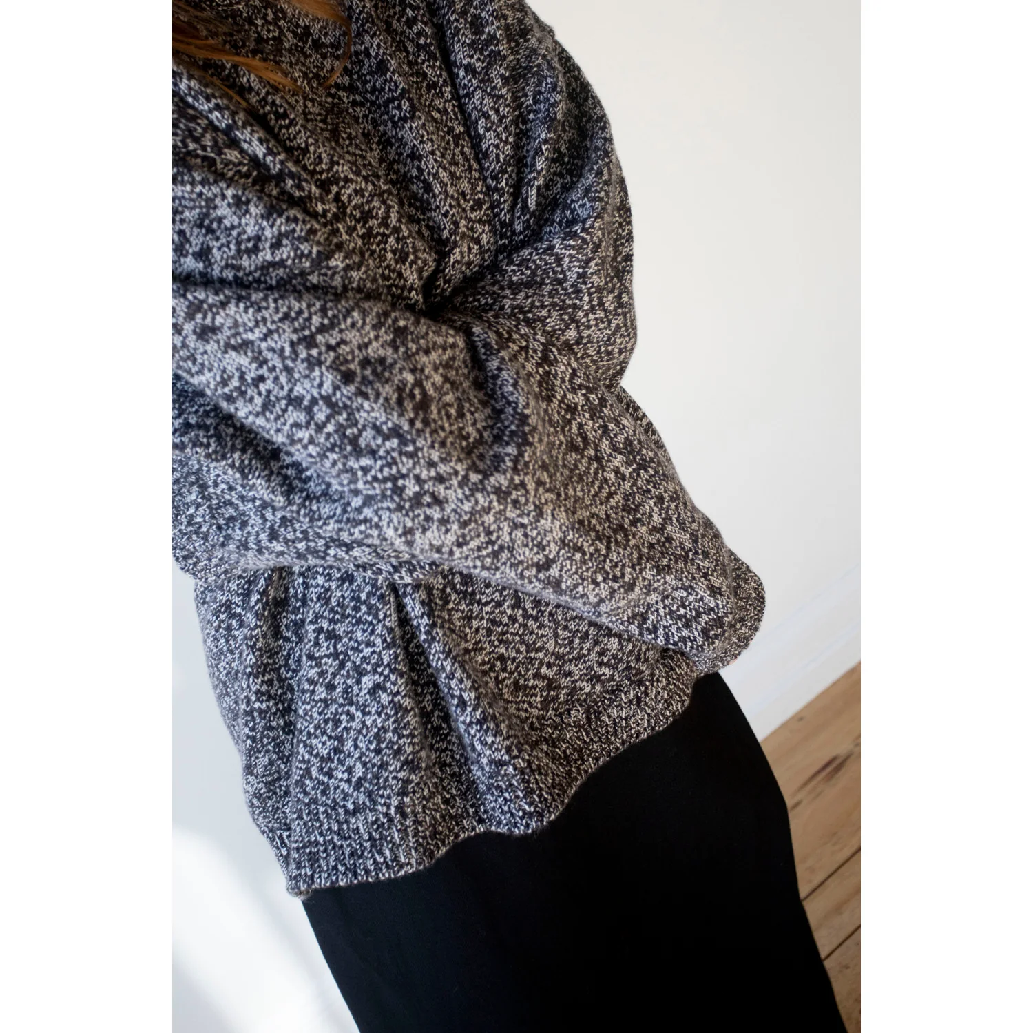 Studio Nicholson Hemyl Sweater in Navy Mouline - Image 4