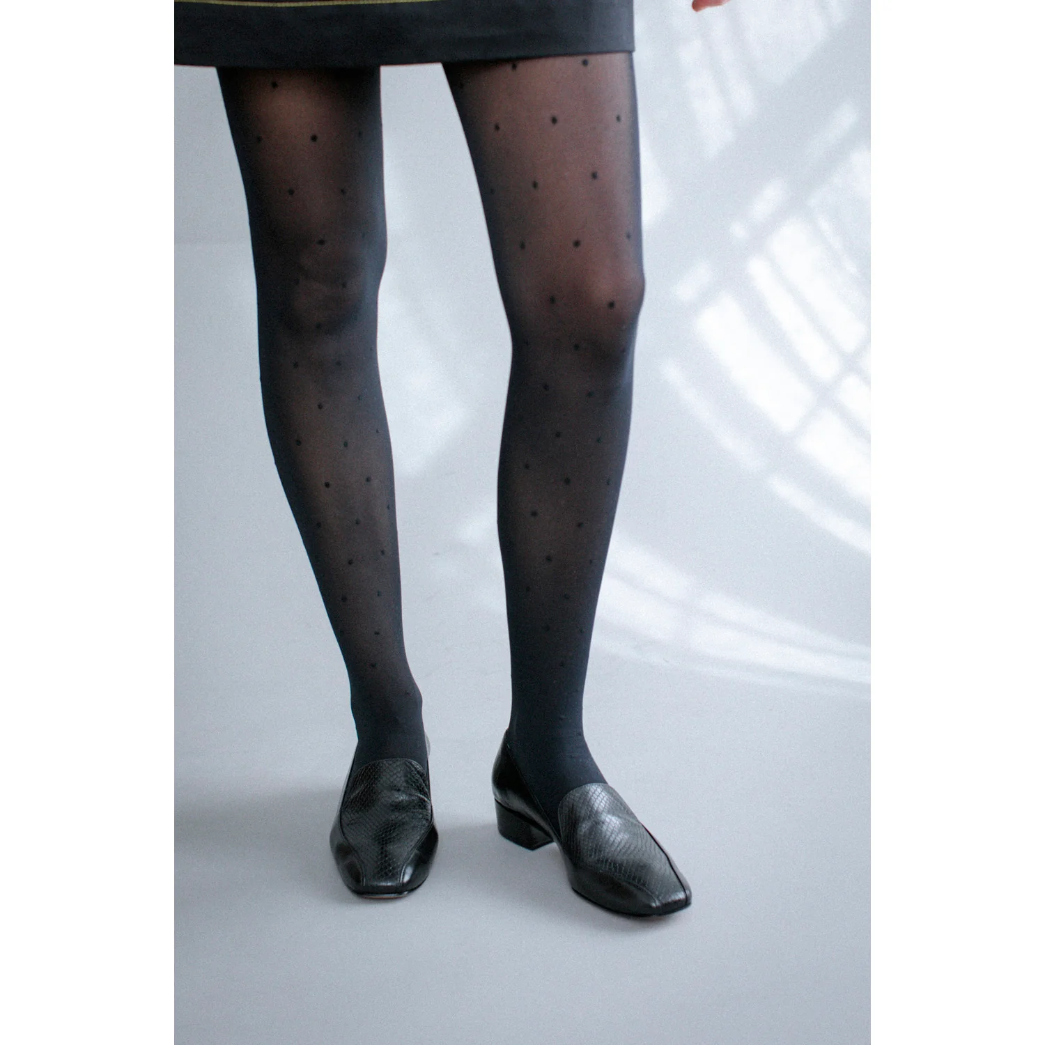 Swedish Stockings Doris Dots Tights in Black - Image 2