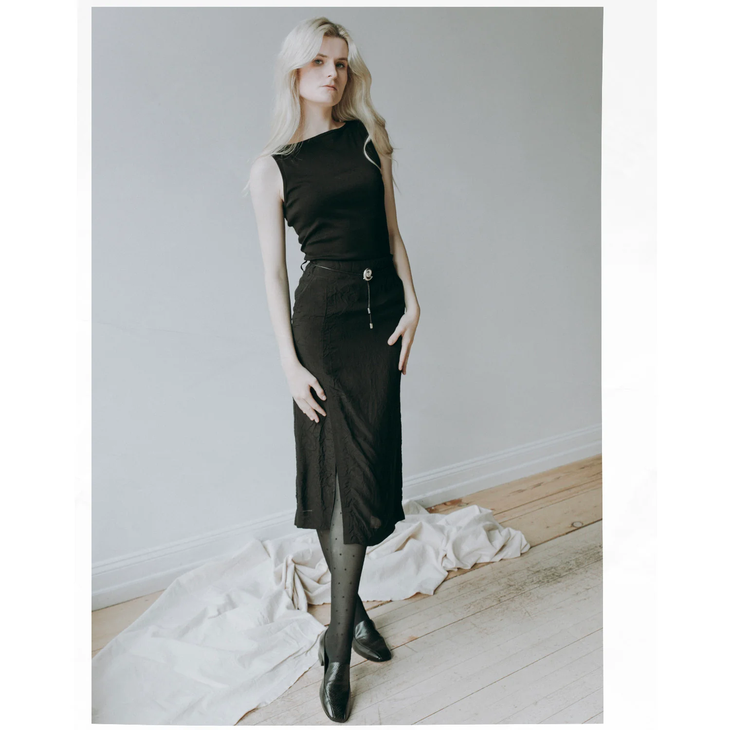Hope Crush Skirt in Black Crinkle - Image 6