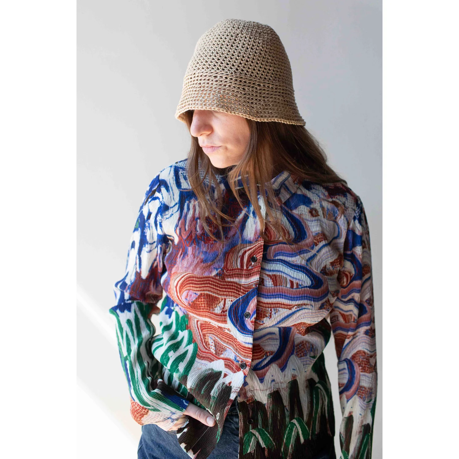 Tsuyumi Crocheted Cloche in Natural - Image 5